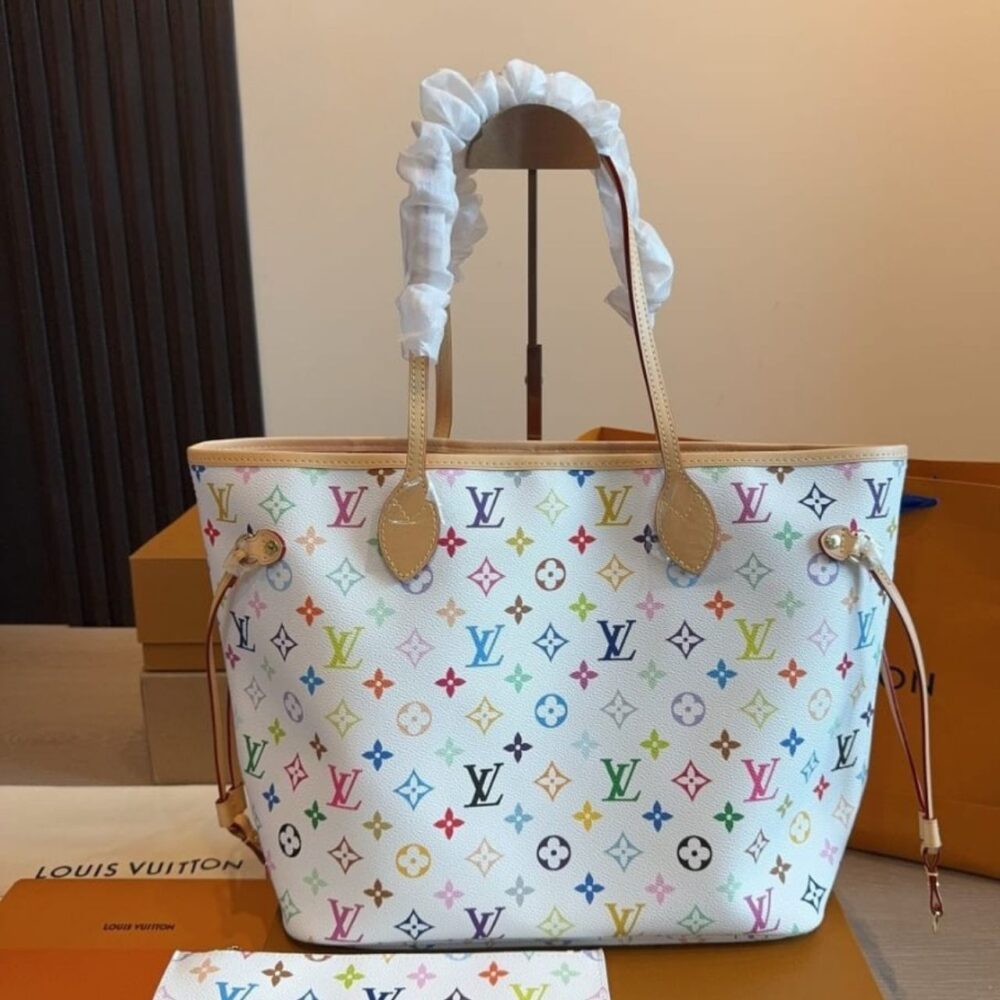 Alternative view of Louis Vuitton x Takashi Murakami Neverfull Multicolor White 31cm