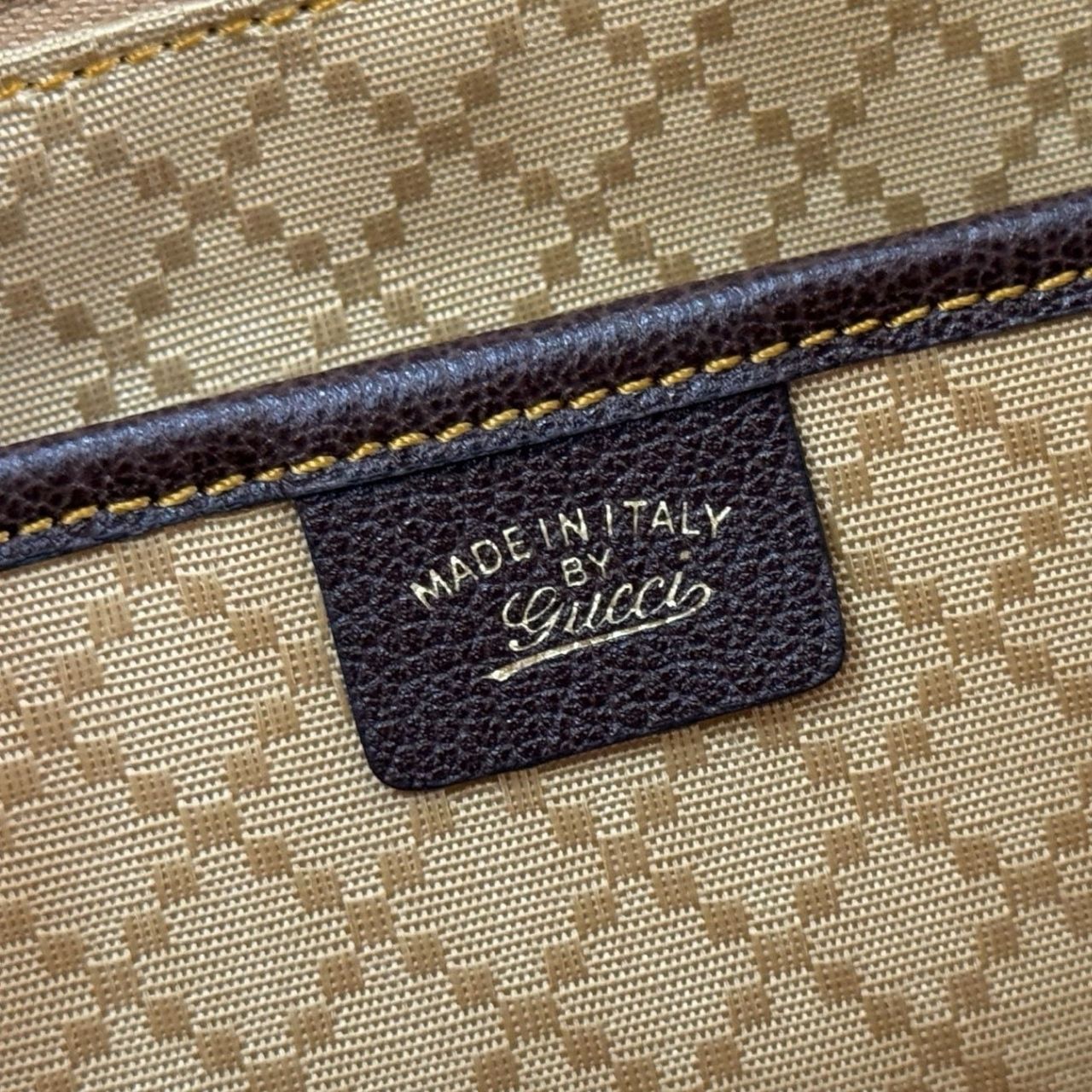 Gucci Paparazzo Medium Top Handle Bag Beige Ebony GG Canvas With Web Stripe 32Cm - Image 9