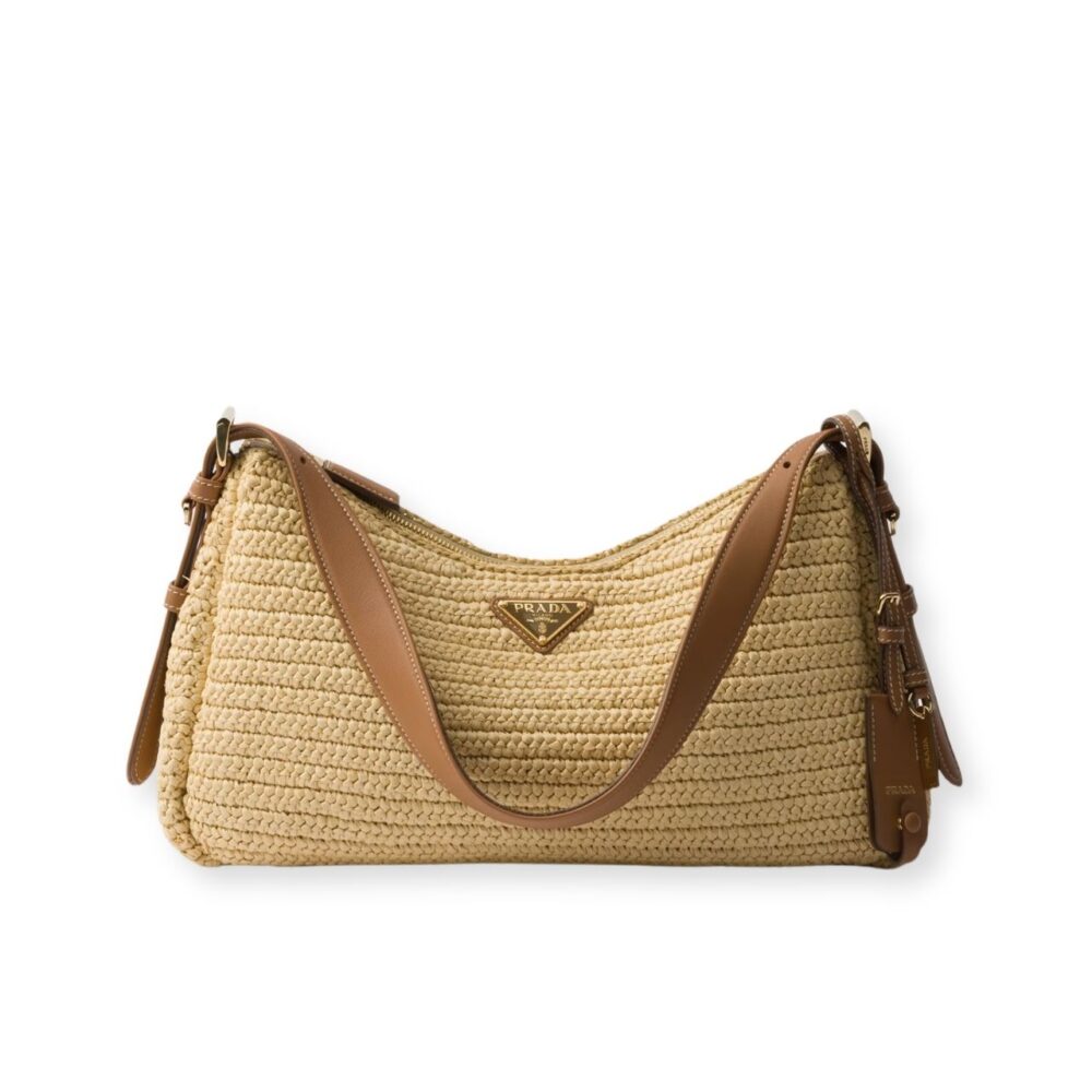 Prada Aimee Large Crochet Shoulder Bag Natural 34Cm 1BC247 2MG3 F0018 V OOO