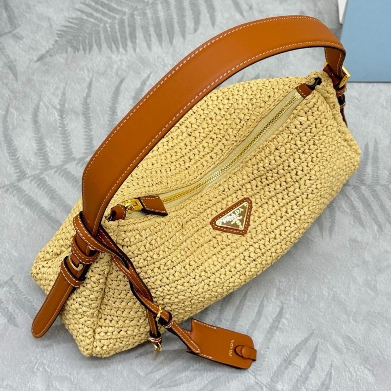 Prada Aimee Large Crochet Shoulder Bag Natural 34Cm 1BC247 2MG3 F0018 V OOO - Image 8