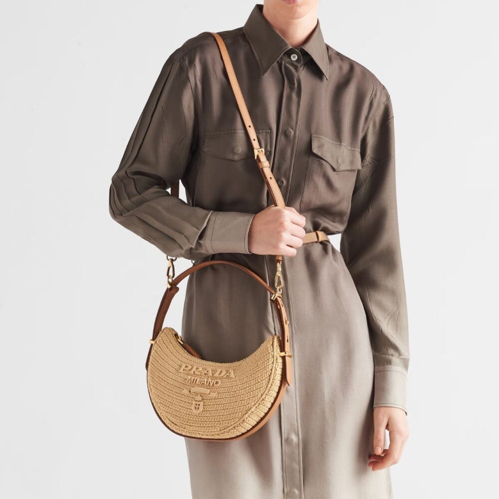 Alternative view of Prada Arque Crochet Shoulder Bag Natural 22cm 1BC194 2M2T F0018 V OUO