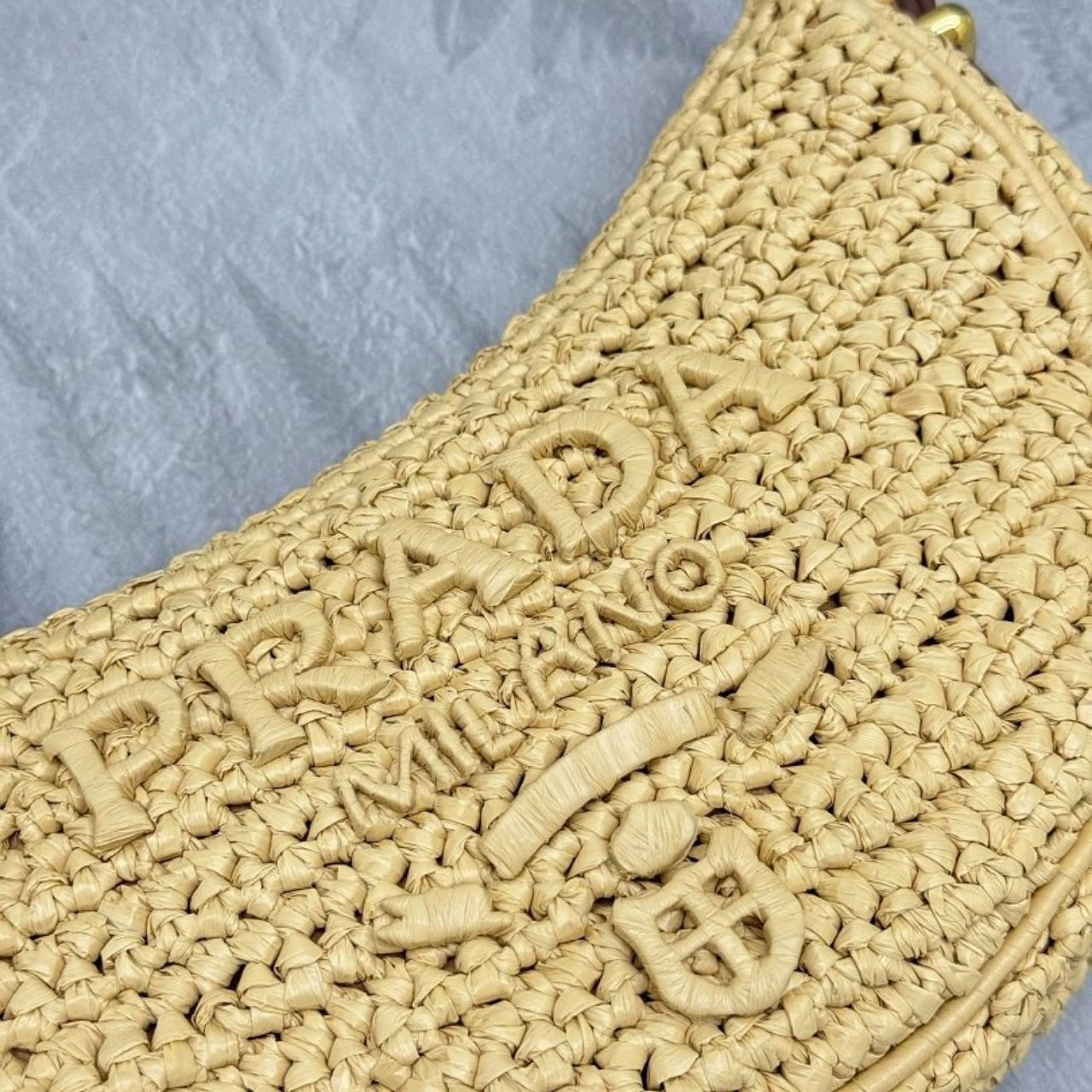 Prada Arque Crochet Shoulder Bag Natural 22cm 1BC194 2M2T F0018 V OUO - Image 10