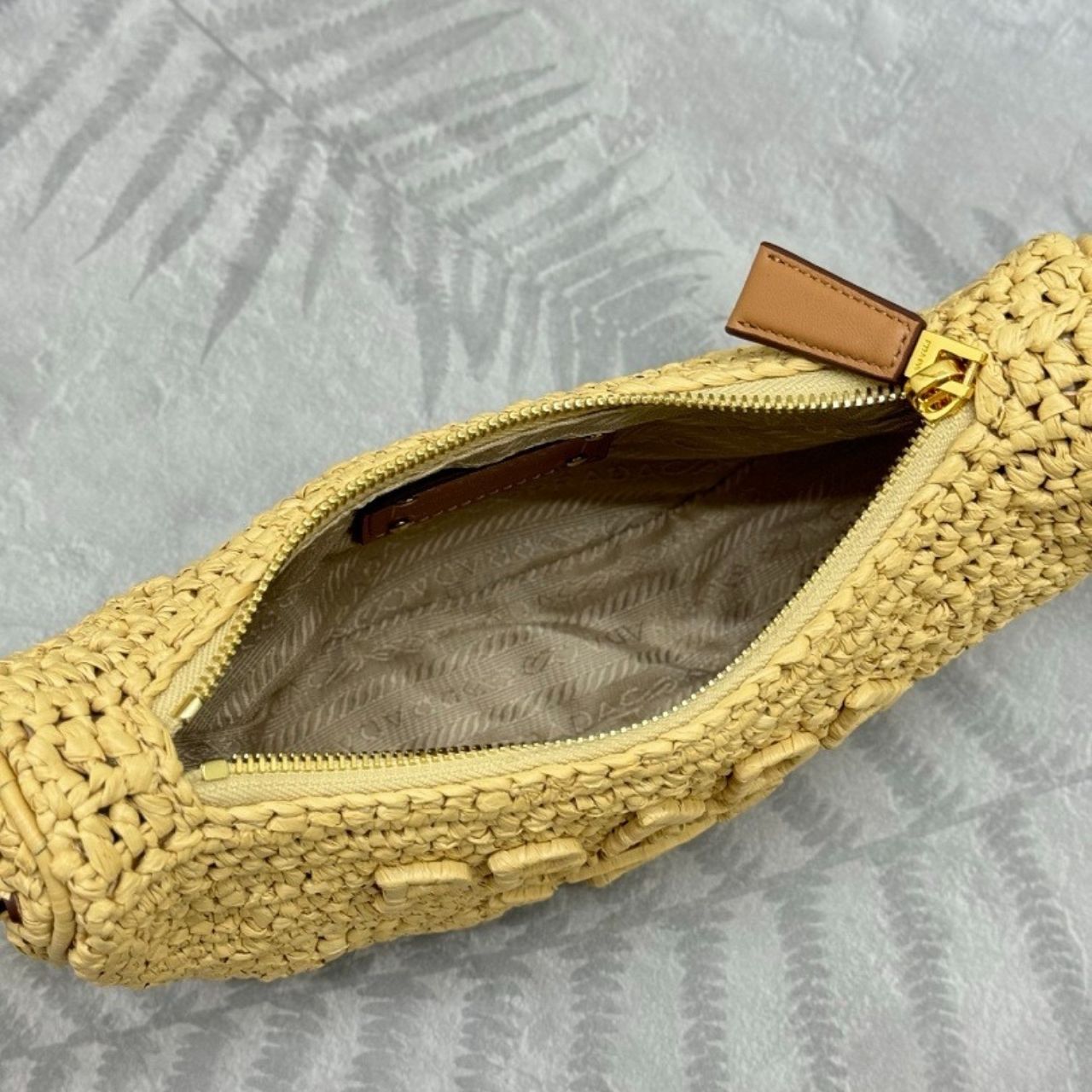 Prada Arque Crochet Shoulder Bag Natural 22cm 1BC194 2M2T F0018 V OUO - Image 8