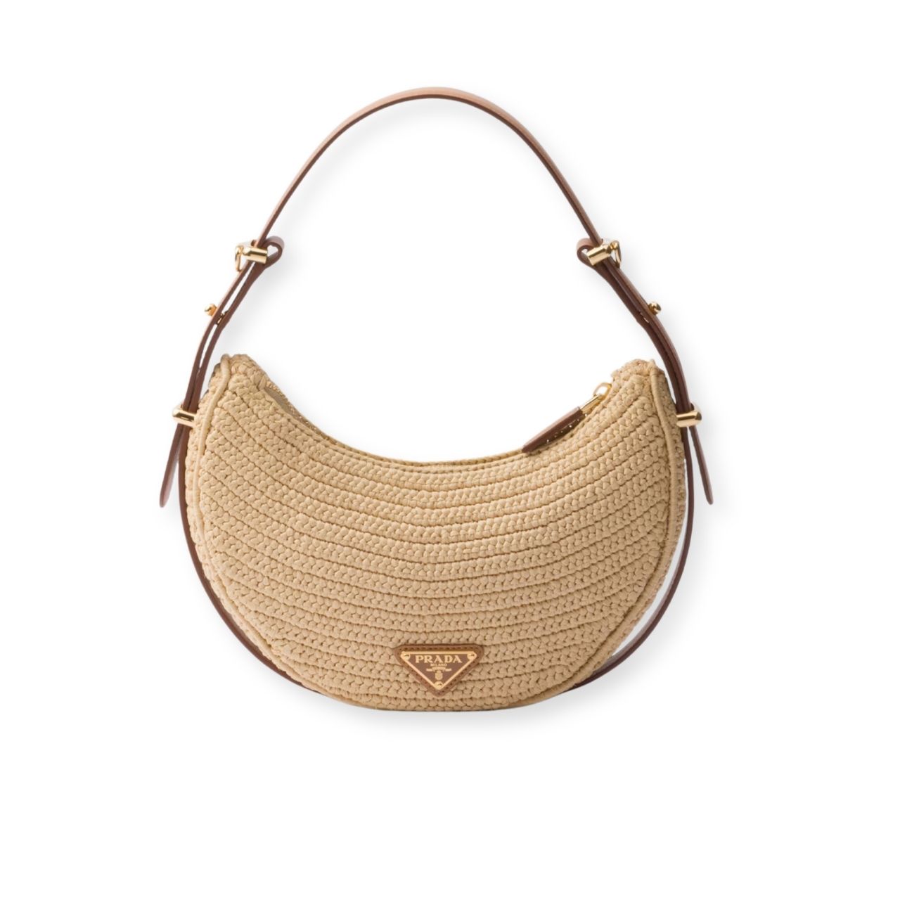 Prada Arque Crochet Shoulder Bag Natural 22cm 1BC194 2M2T F0018 V OUO