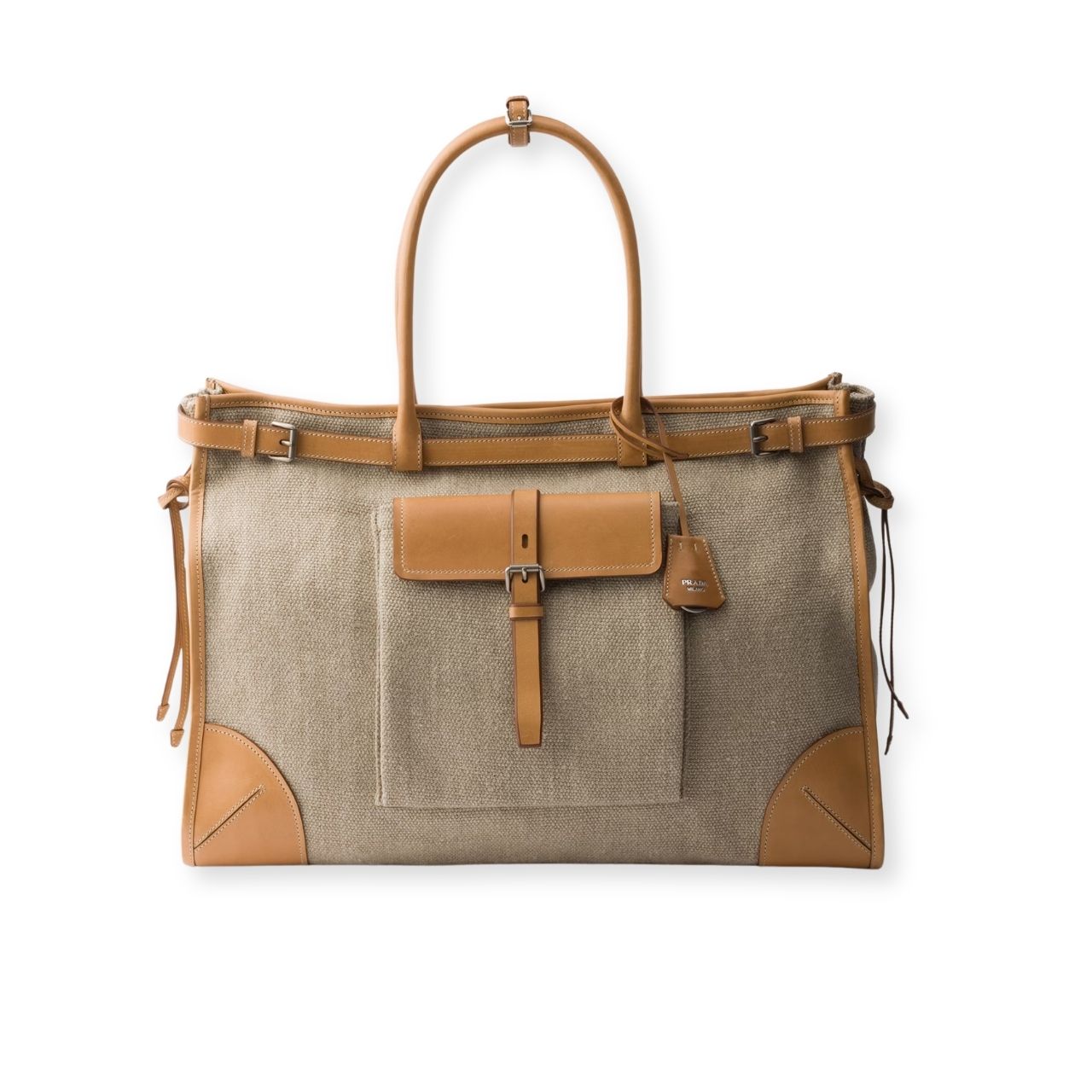 Prada Bonnie Large Linen Tote Bag Natural 50Cm 2VG128 P0E F032T V OTO