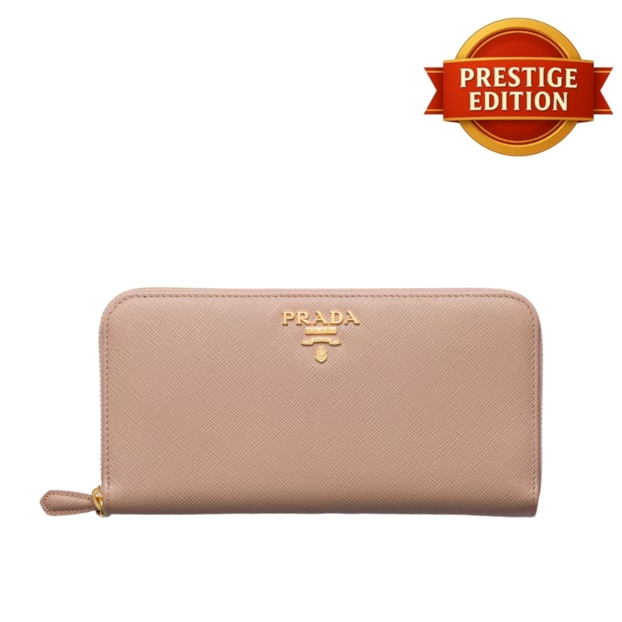 Prestige Edition - Prada Large Saffiano Leather Wallet Powder Pink 19cm 1ML506 QWA F0236