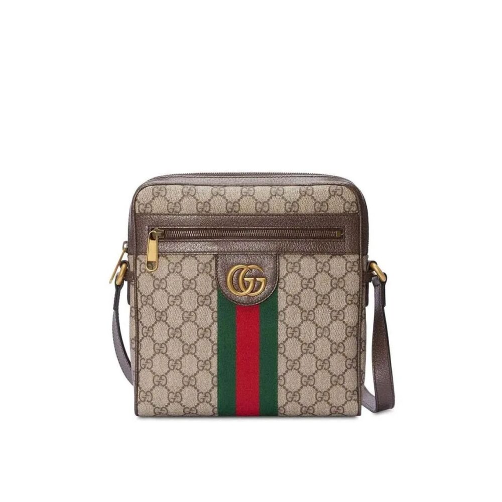 Gucci Ophidia Small Messenger bag Beige Ebony GG Supreme Canvas 24cm 547926 96IWT 8745