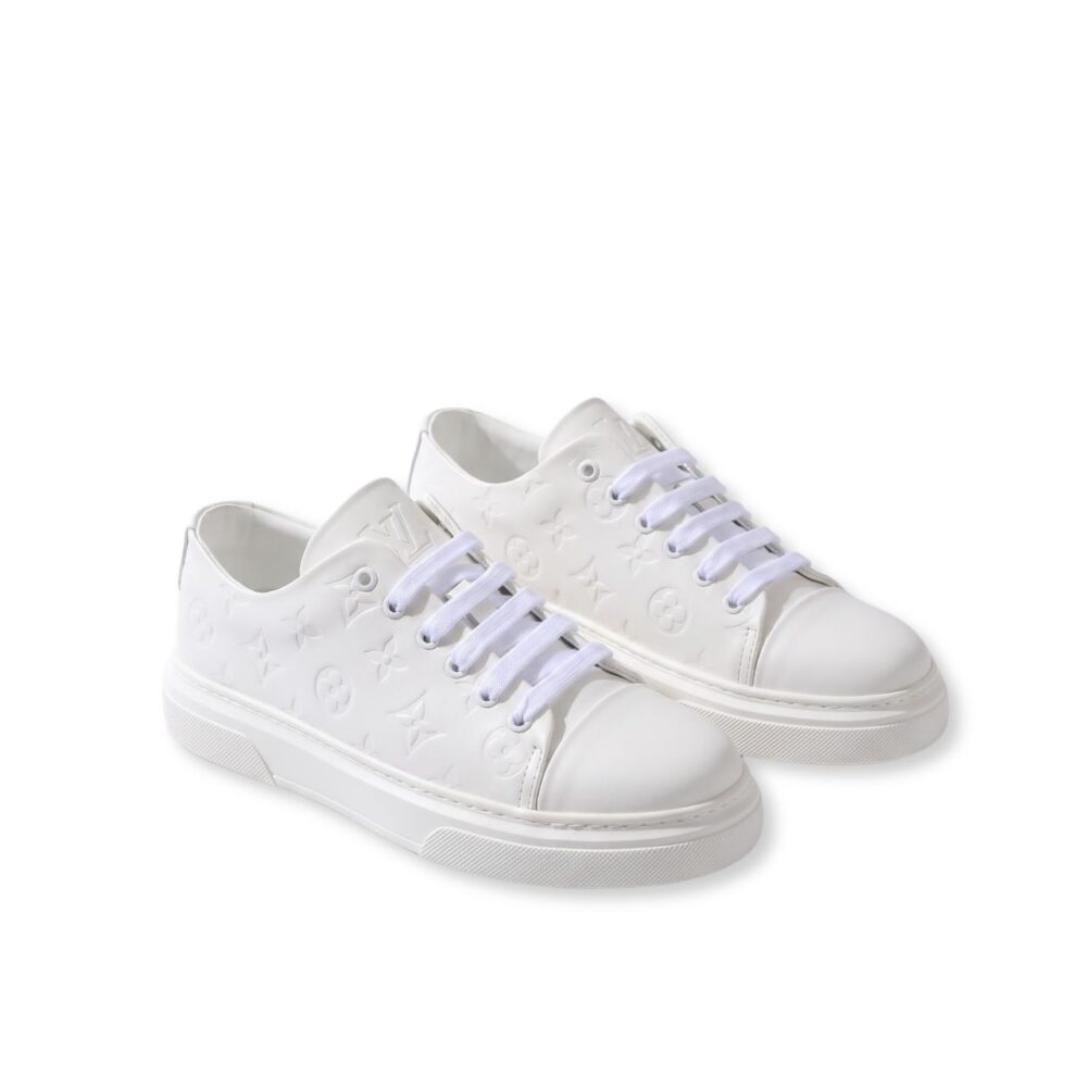Louis Vuitton Monogram Embossed Low Top Sneakers White