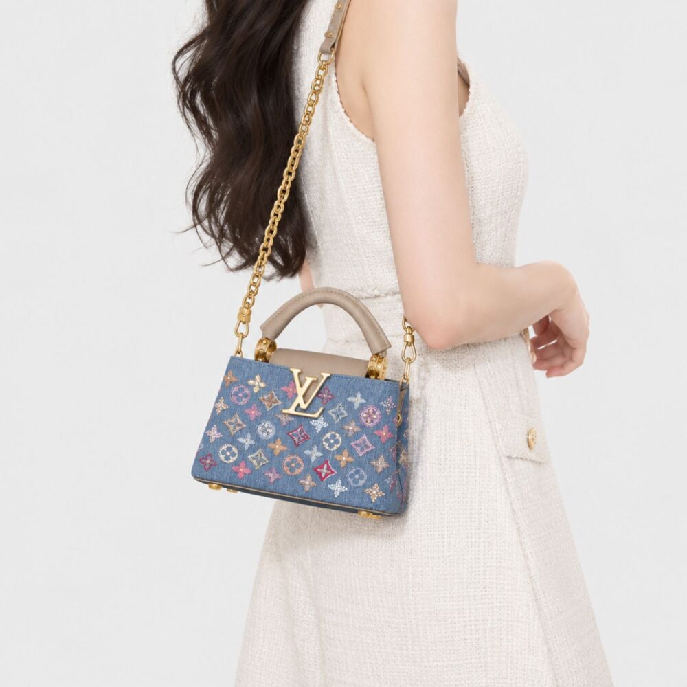 Alternative view of Louis Vuitton Capucines Mini Monogram Denim Blue 21cm