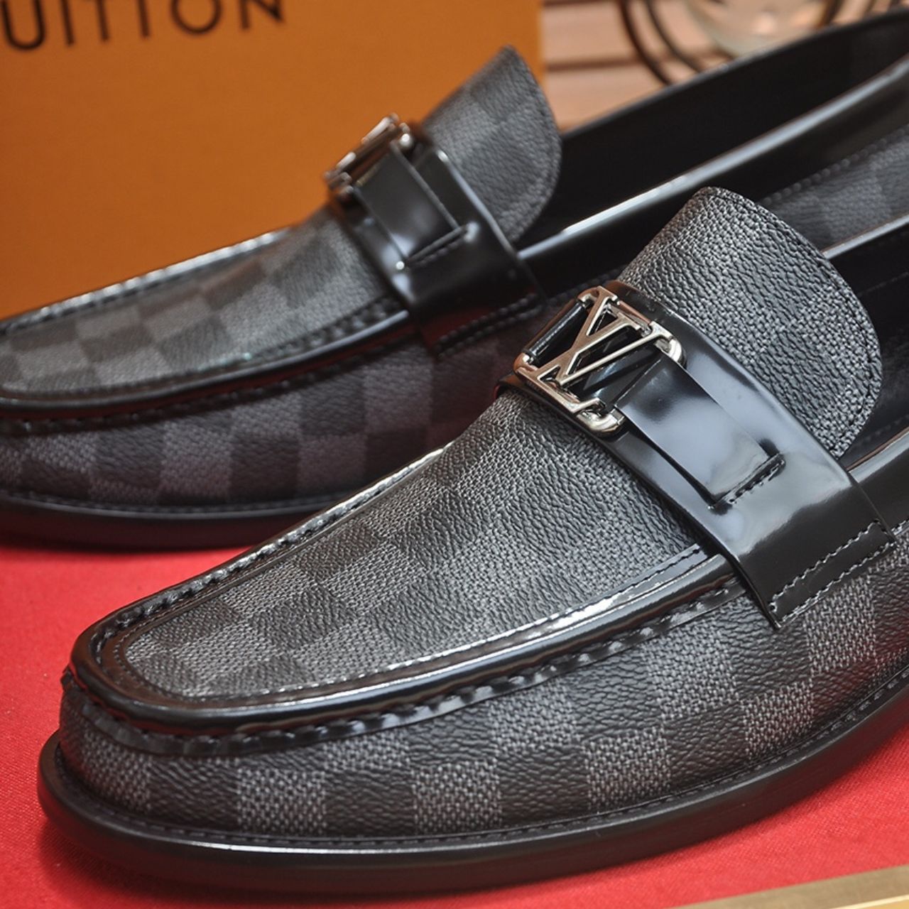 Louis Vuitton LV Initials Loafers Damier Graphite Black - Image 6