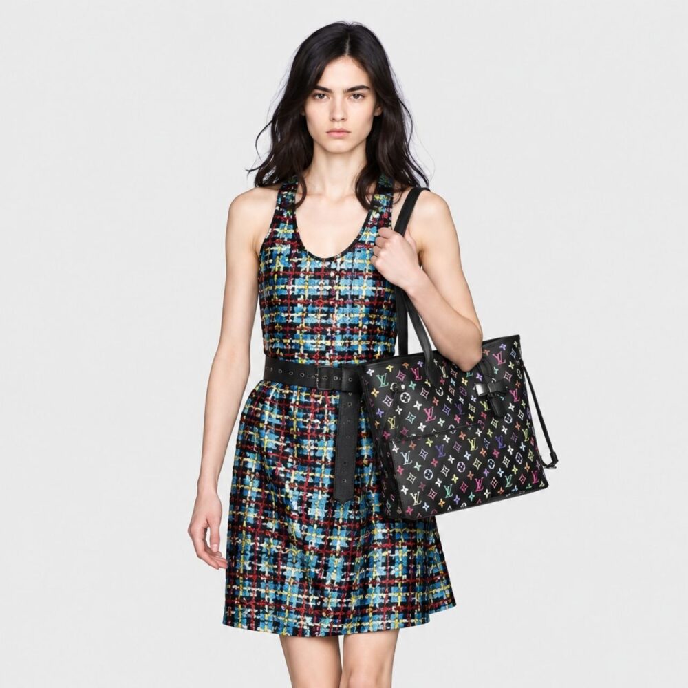 Alternative view of Louis Vuitton x Takashi Murakami Neverfull MM Multicolor Black 31cm