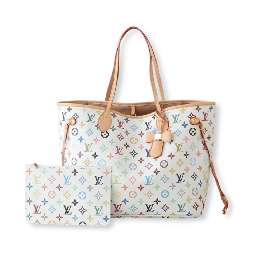 Louis Vuitton x Takashi Murakami Neverfull MM Multicolor White 31cm