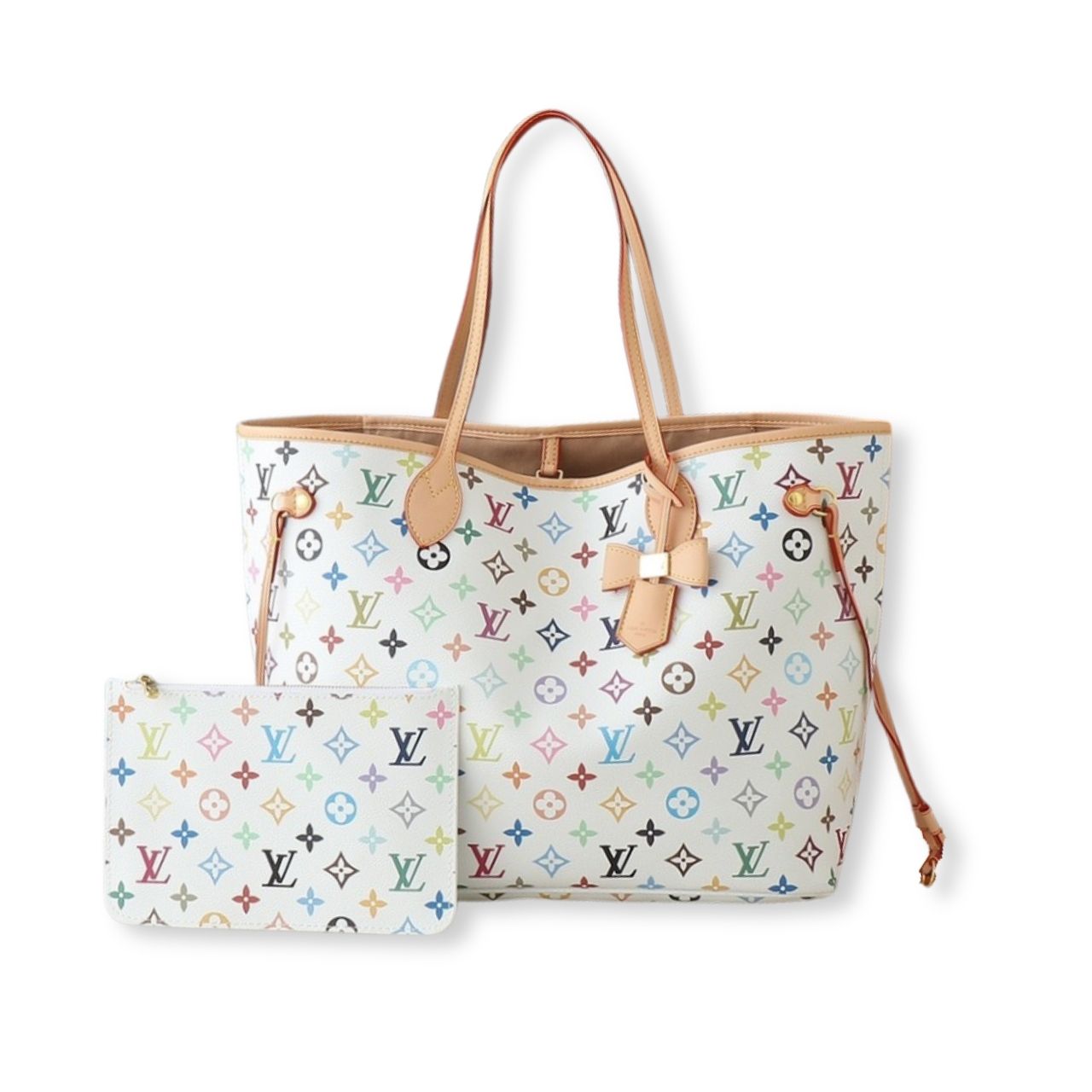 Louis Vuitton x Takashi Murakami Neverfull MM Multicolor White 31cm