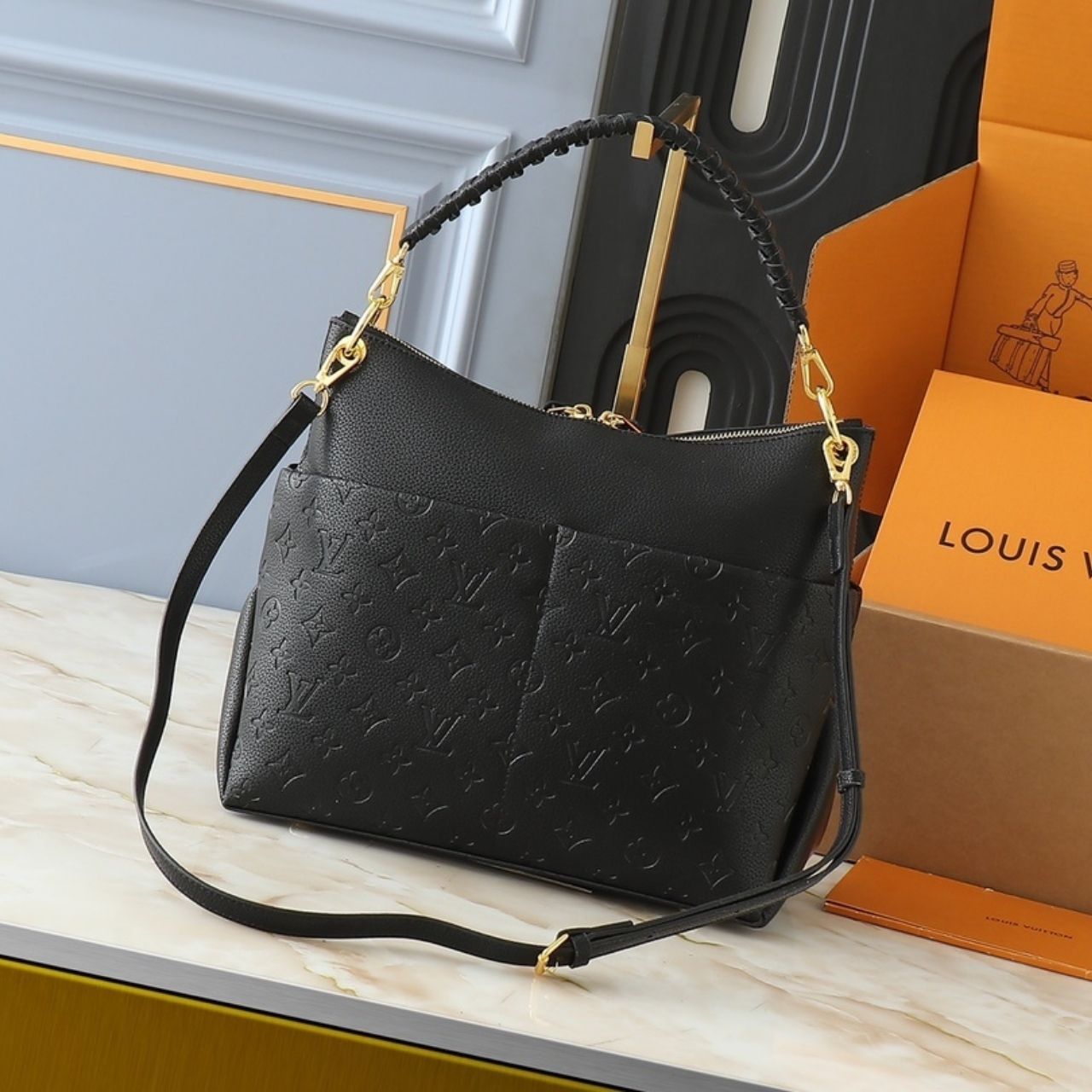 Louis Vuitton Melie Monogram Empreinte Black 33cm - Image 4