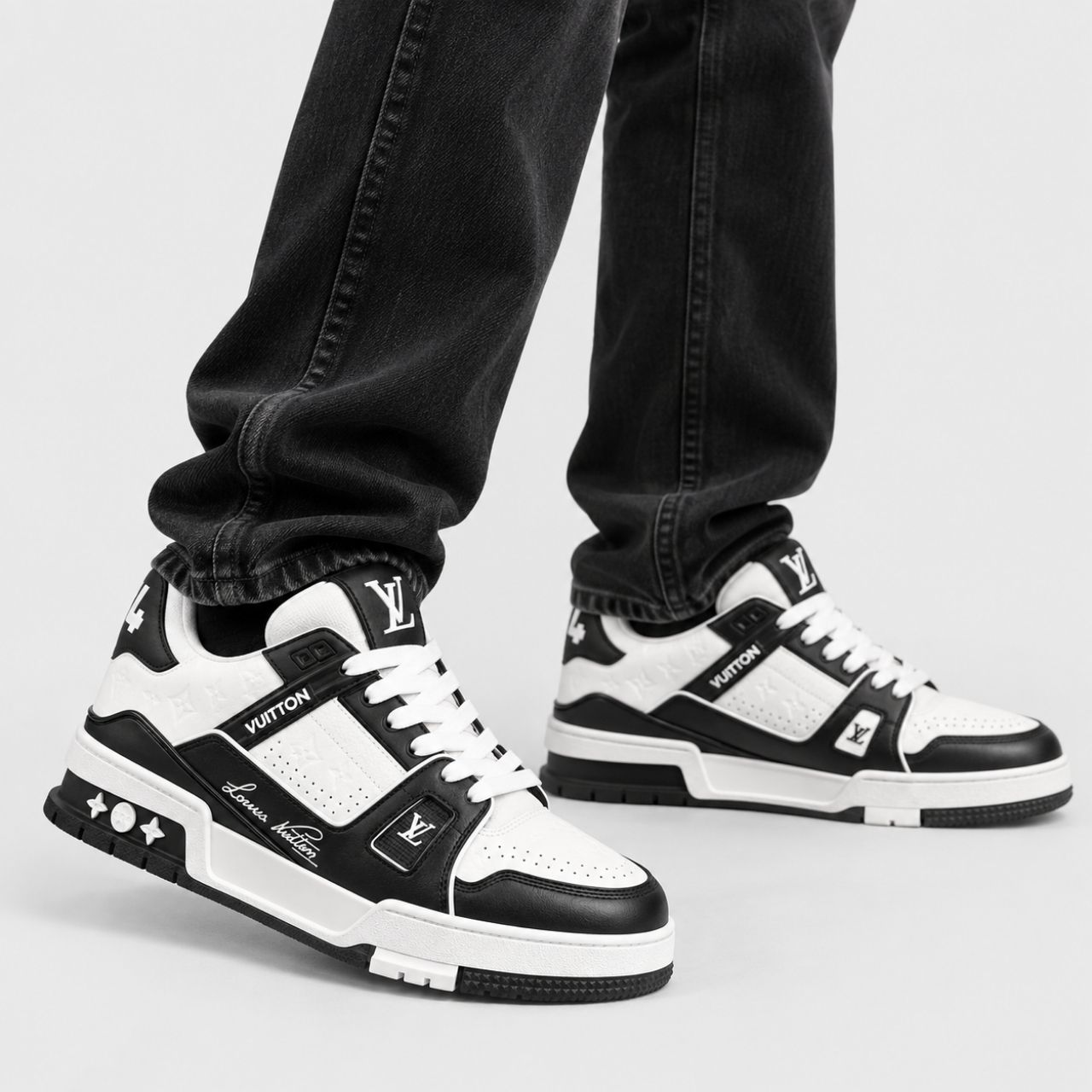 Louis Vuitton LV Trainer White Black Sneakers - Image 2
