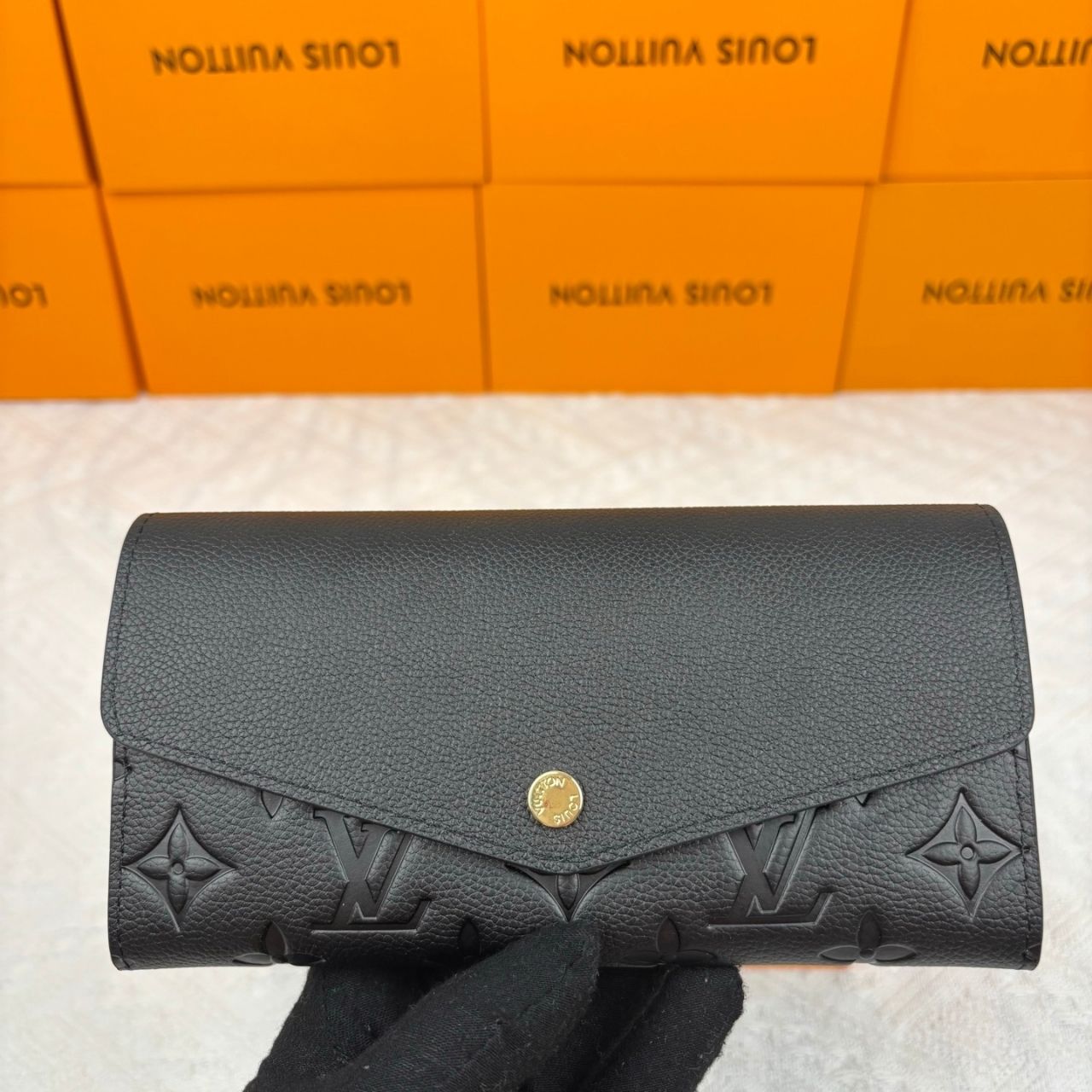 Louis Vuitton Sarah Wallet Monogram Empreinte Black 19cm - Image 2