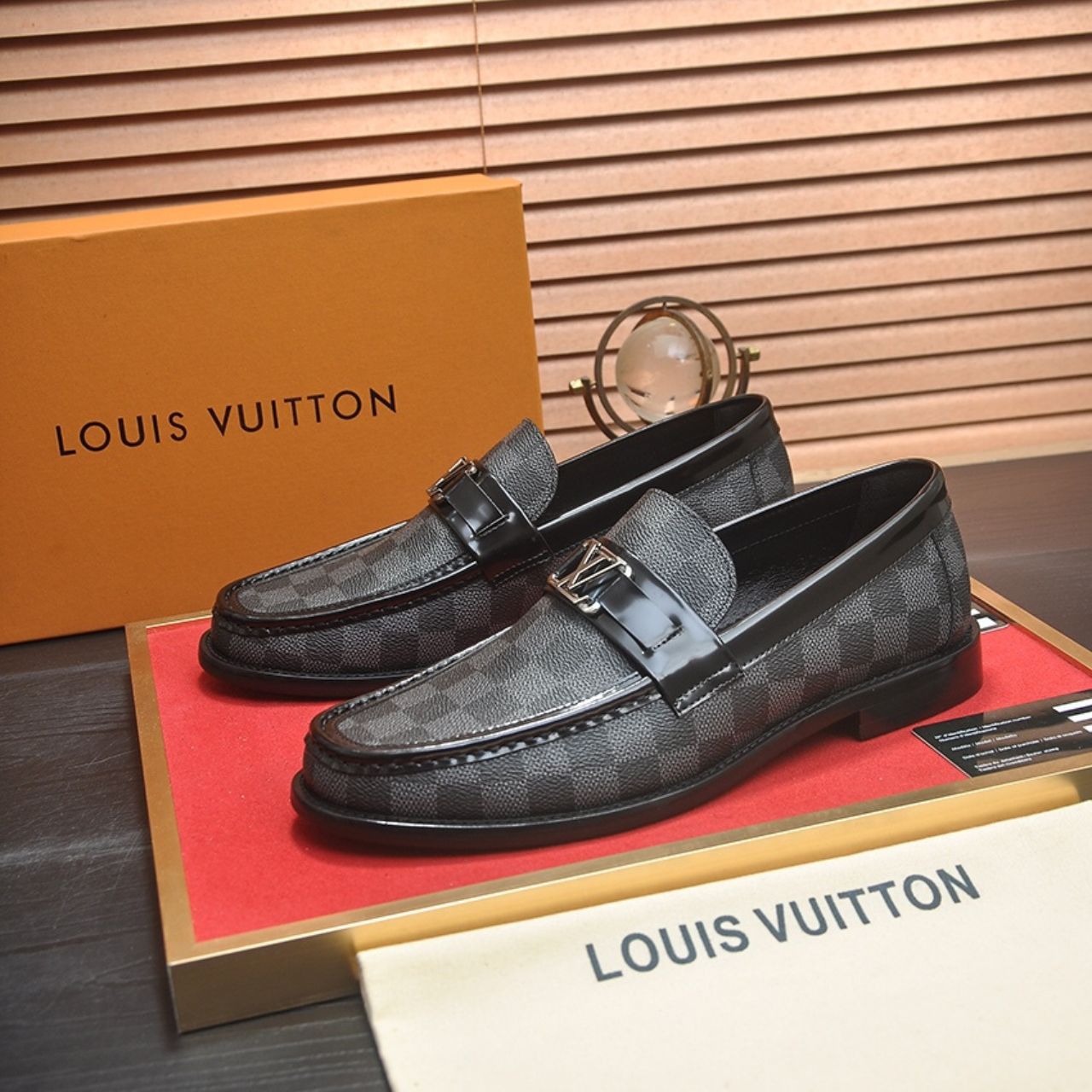 Louis Vuitton LV Initials Loafers Damier Graphite Black - Image 4