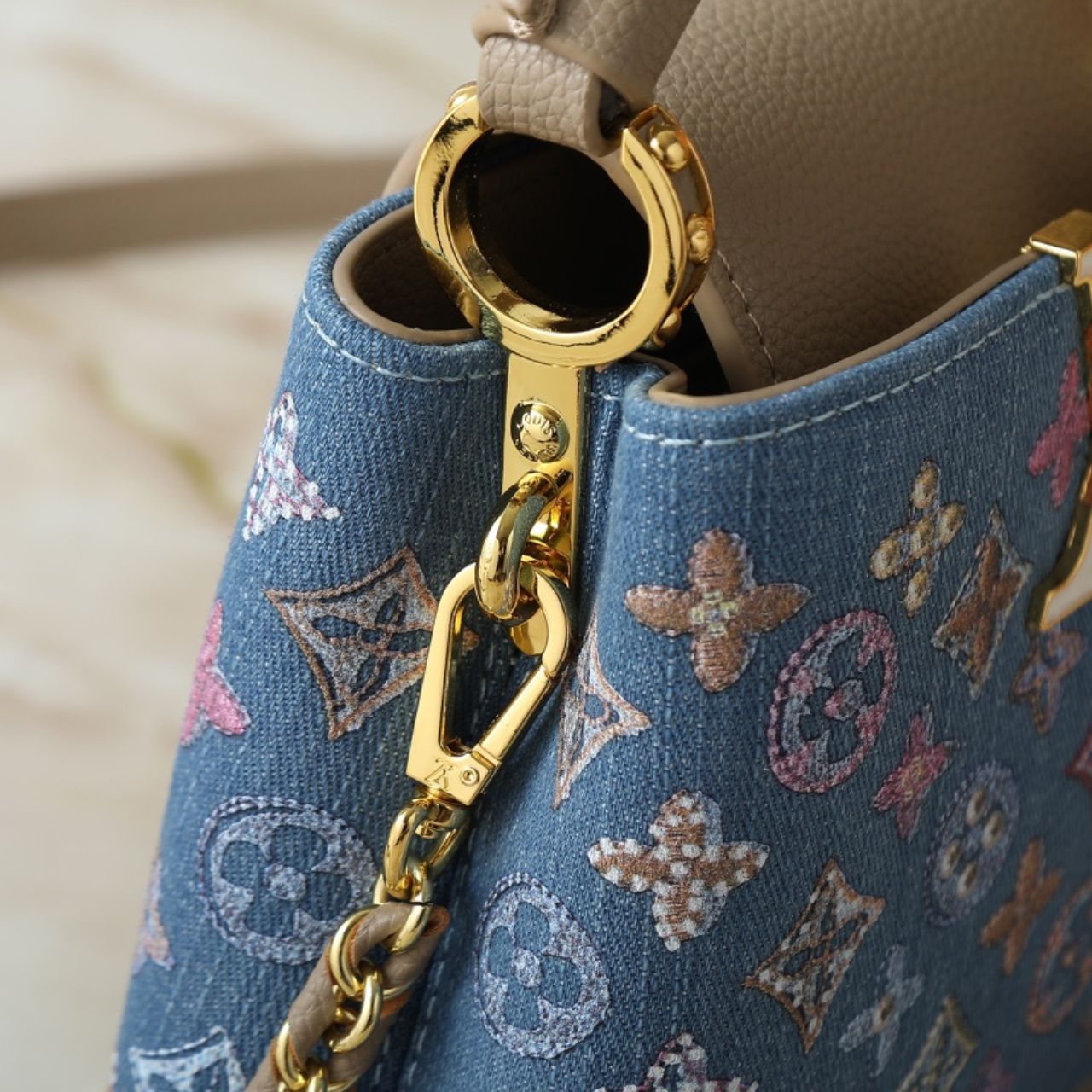 Louis Vuitton Capucines Mini Monogram Denim Blue 21cm - Image 10