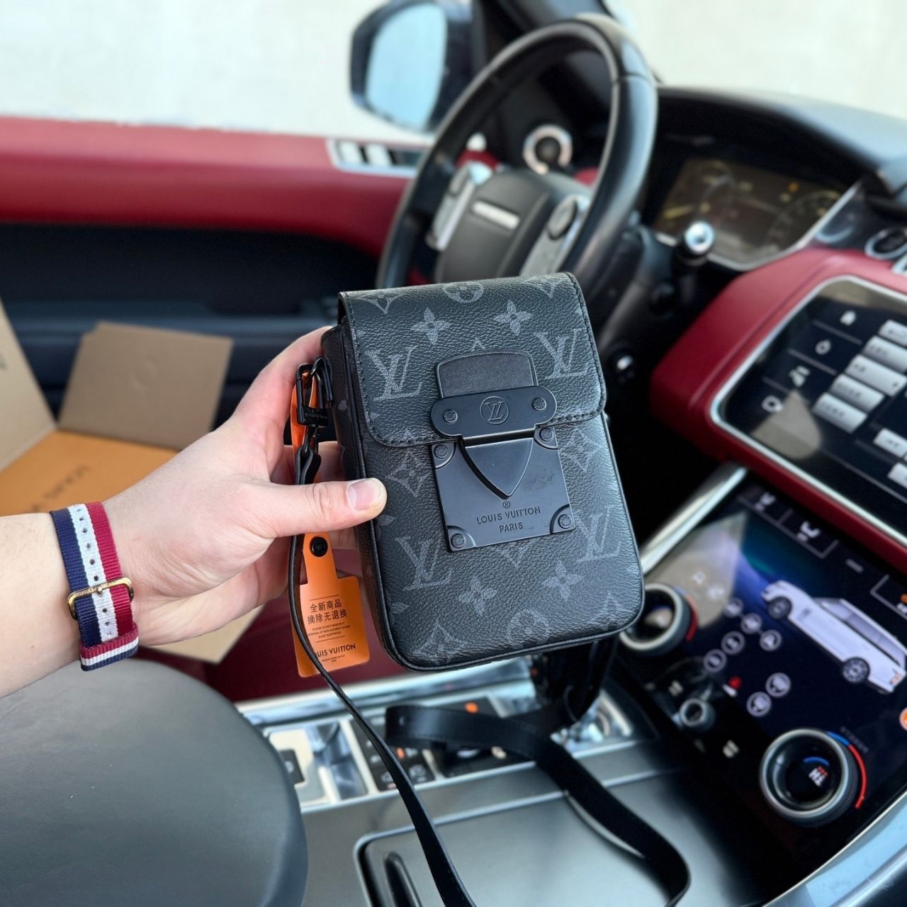 Louis Vuitton S-Lock Vertical Wearable Wallet Monogram Eclipse 12cm M82252 - Image 4