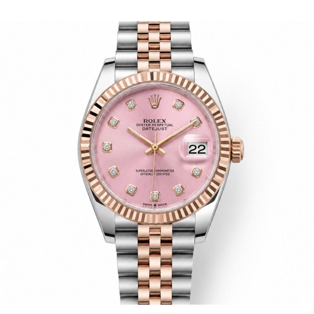 Rolex Datejust 31 Pink Diamond Dial Two Tone Rose Gold Watch 31mm