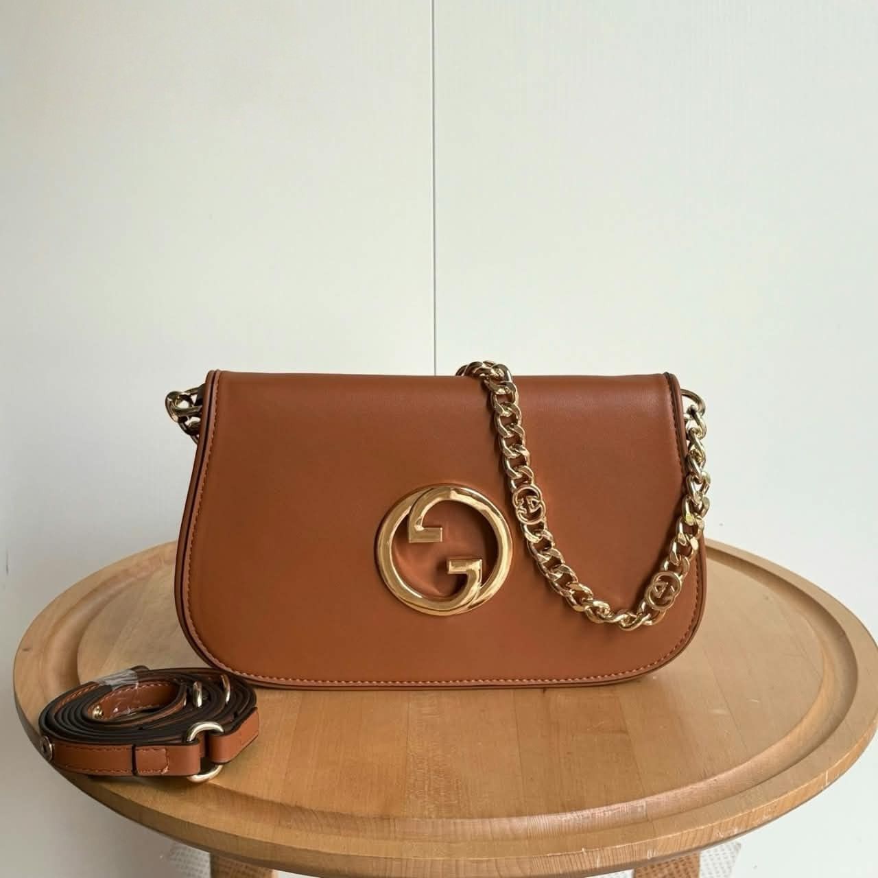 Gucci Blondie Chain Shoulder Flap Bag Blondie Cognac 28cm - Image 2
