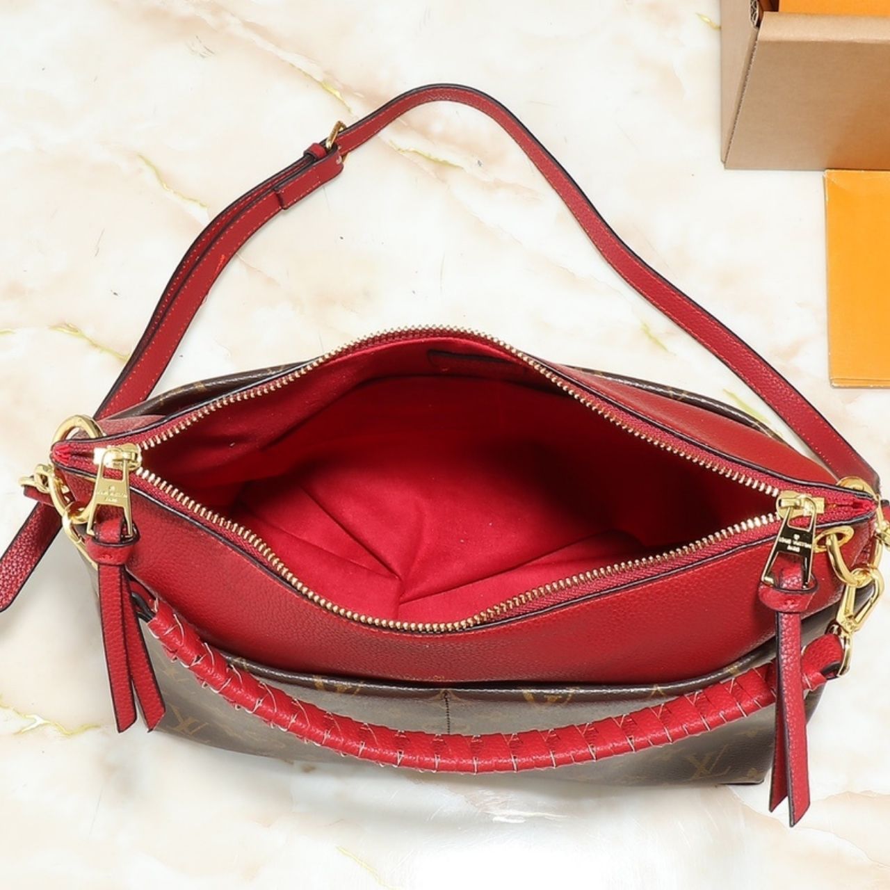Louis Vuitton Melie Monogram Brown Red 33cm - Image 6