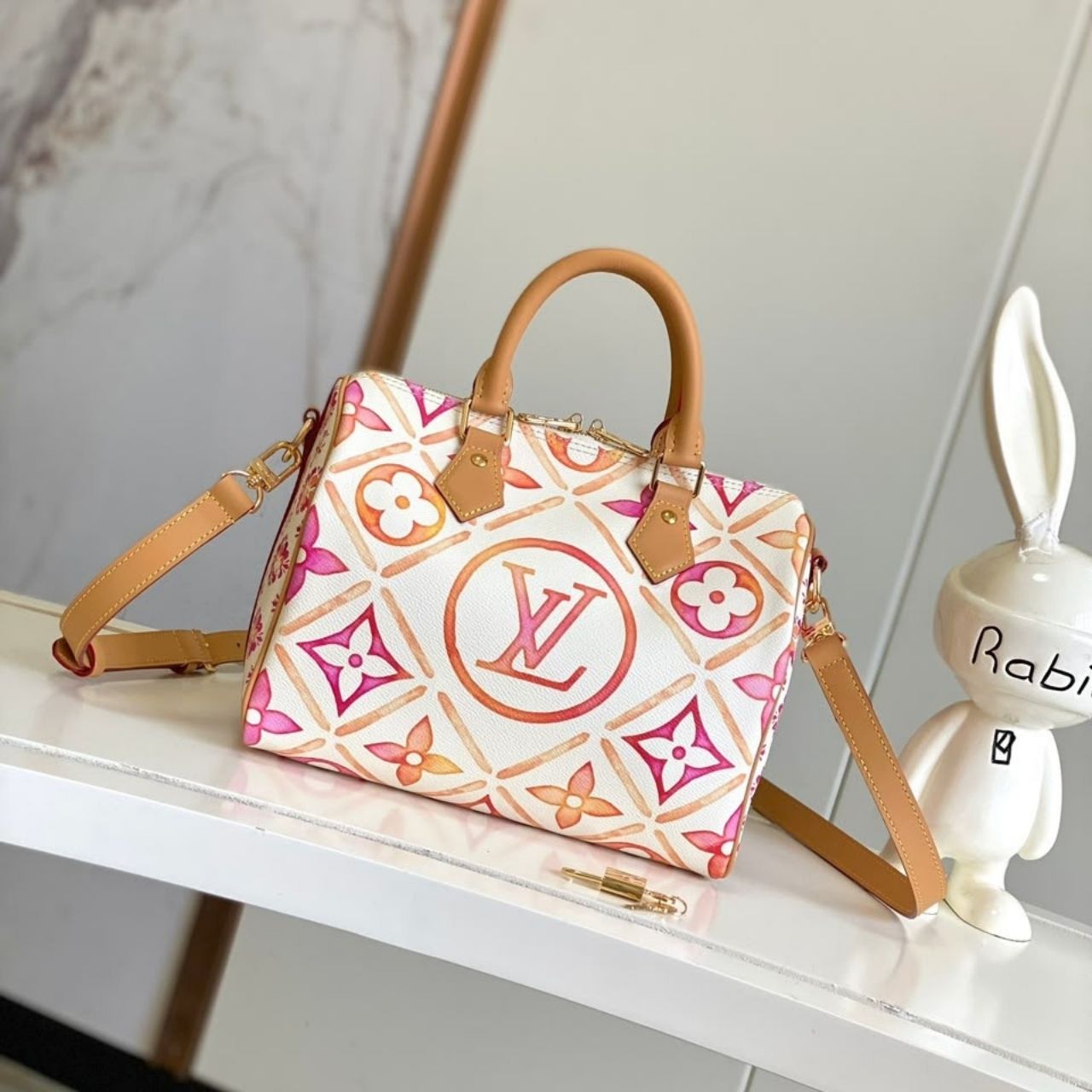 Prestige Edition – Louis Vuitton Speedy Bandouliere 25 Monogram Tiles Orange 25cm - Image 2