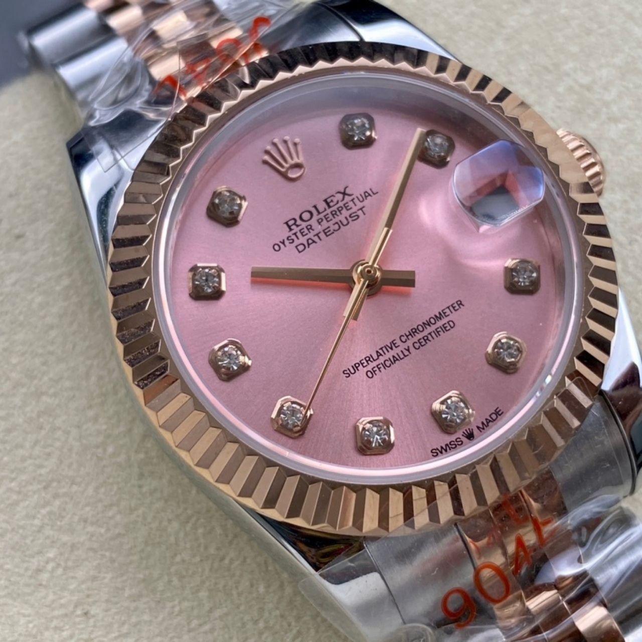 Rolex Datejust 31 Pink Diamond Dial Two Tone Rose Gold Watch 31mm - Image 3