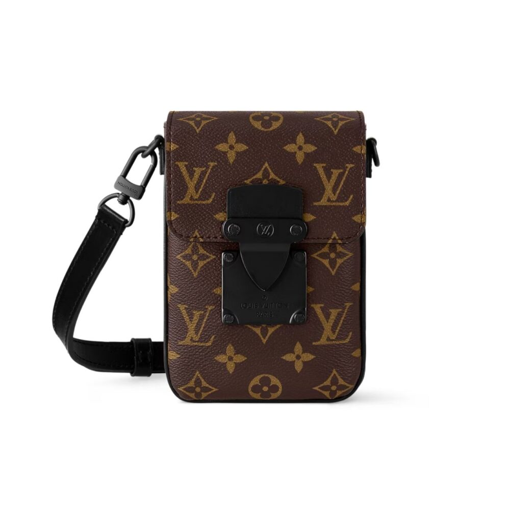 Louis Vuitton S-Lock Vertical Wearable Wallet Monogram Macassar 12cm M81522