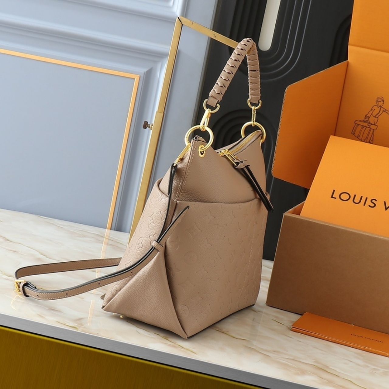 Louis Vuitton Melie Monogram Empreinte Beige 33cm - Image 3