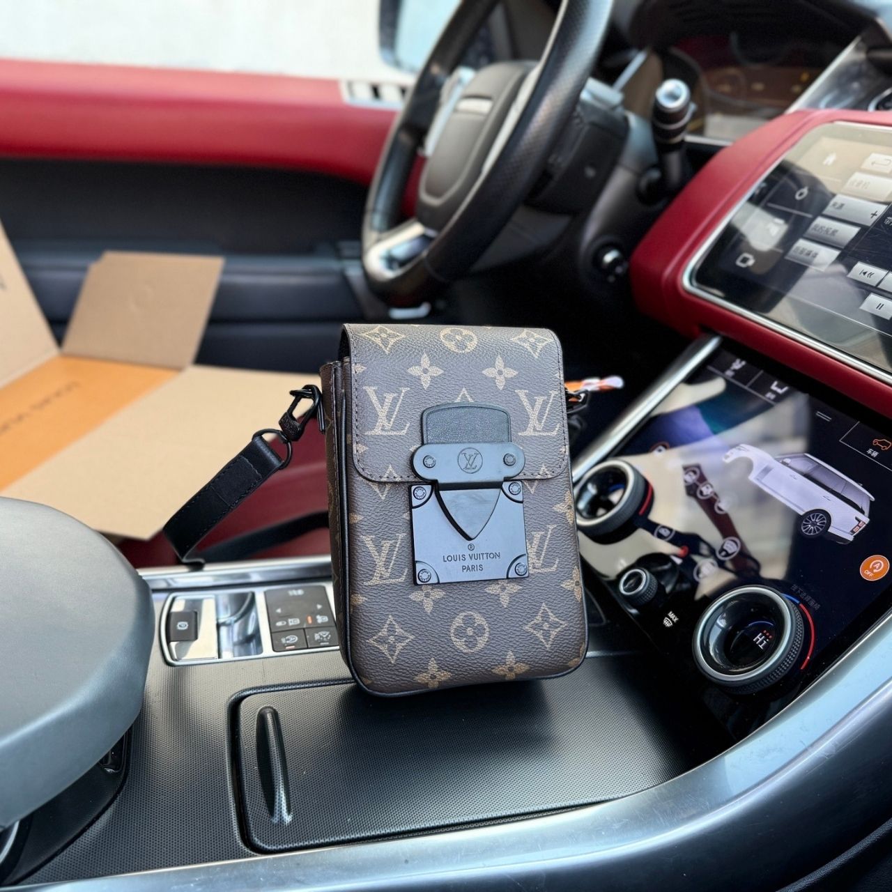 Louis Vuitton S-Lock Vertical Wearable Wallet Monogram Macassar 12cm M81522 - Image 3