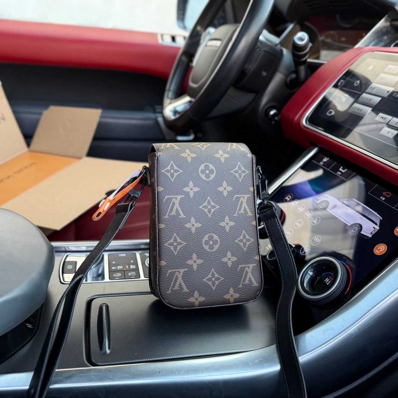Louis Vuitton S-Lock Vertical Wearable Wallet Monogram Macassar 12cm M81522 - Image 5