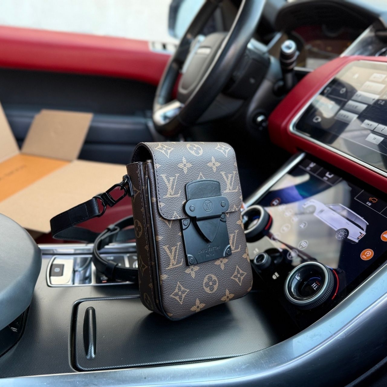 Louis Vuitton S-Lock Vertical Wearable Wallet Monogram Macassar 12cm M81522 - Image 4
