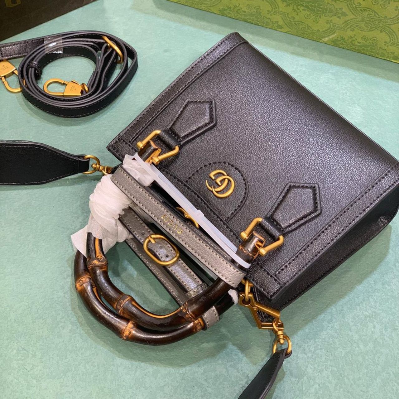 Gucci Diana Small Tote Bag Black 20cm 702732 U3ZDT 1073 - Image 4
