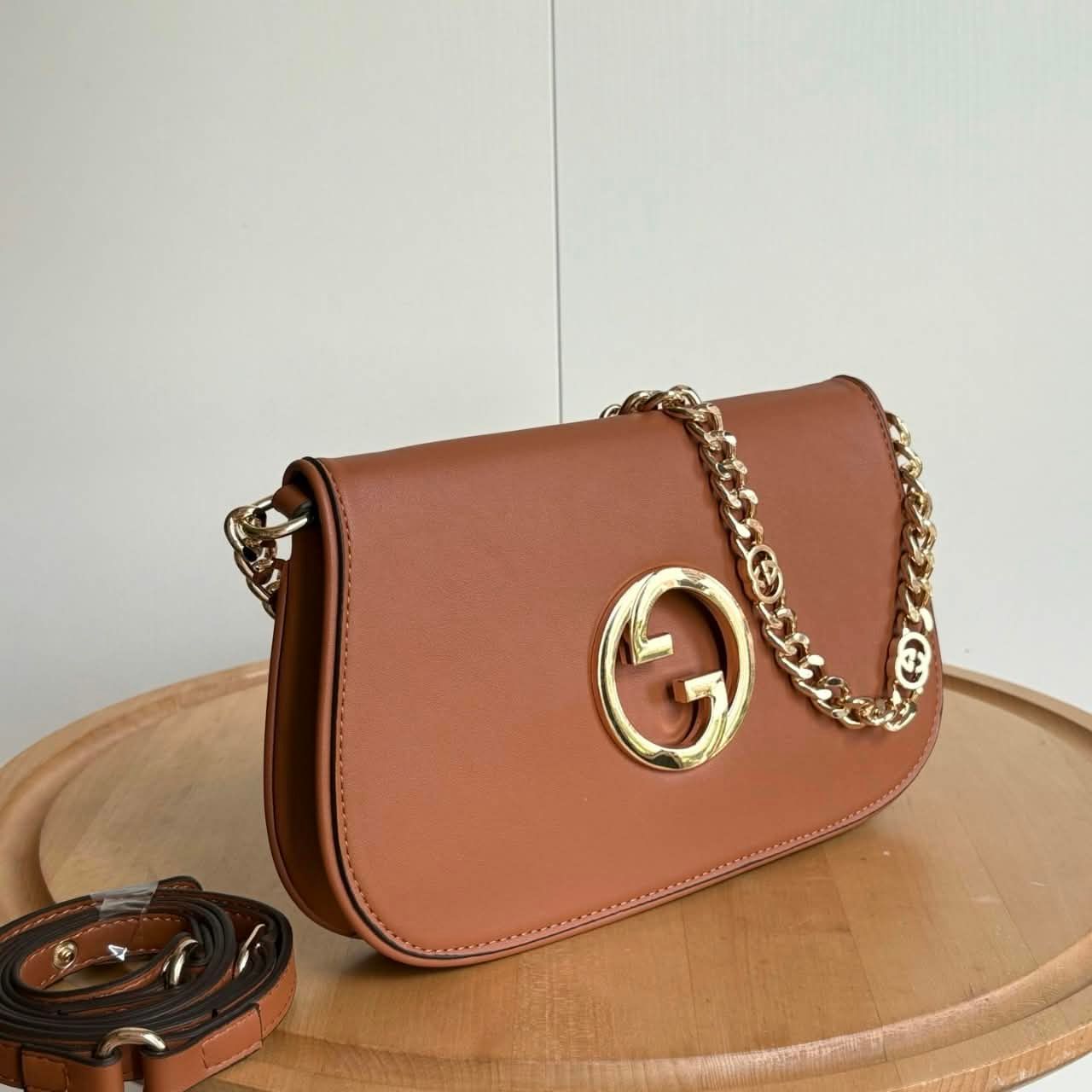Gucci Blondie Chain Shoulder Flap Bag Blondie Cognac 28cm - Image 5