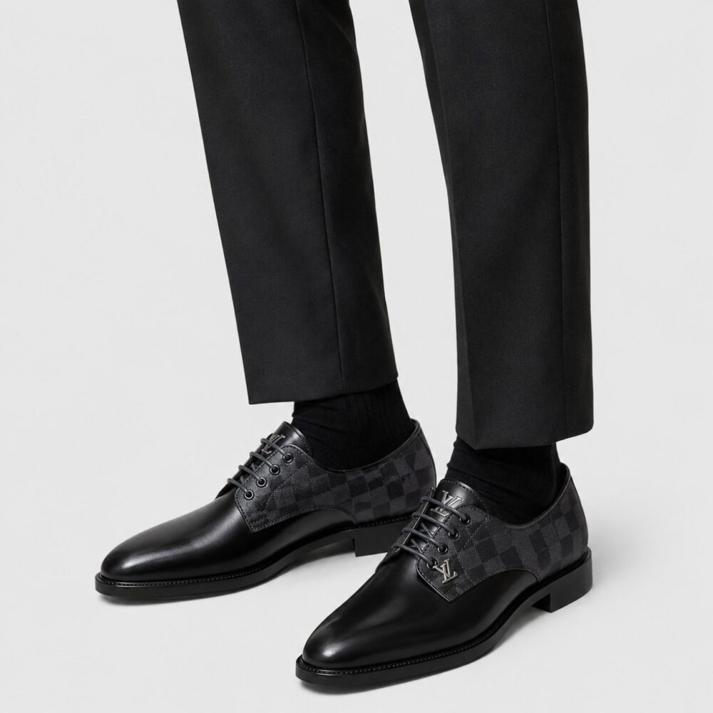 Alternative view of Louis Vuitton Damier Graphite Leather Derby Shoes Black