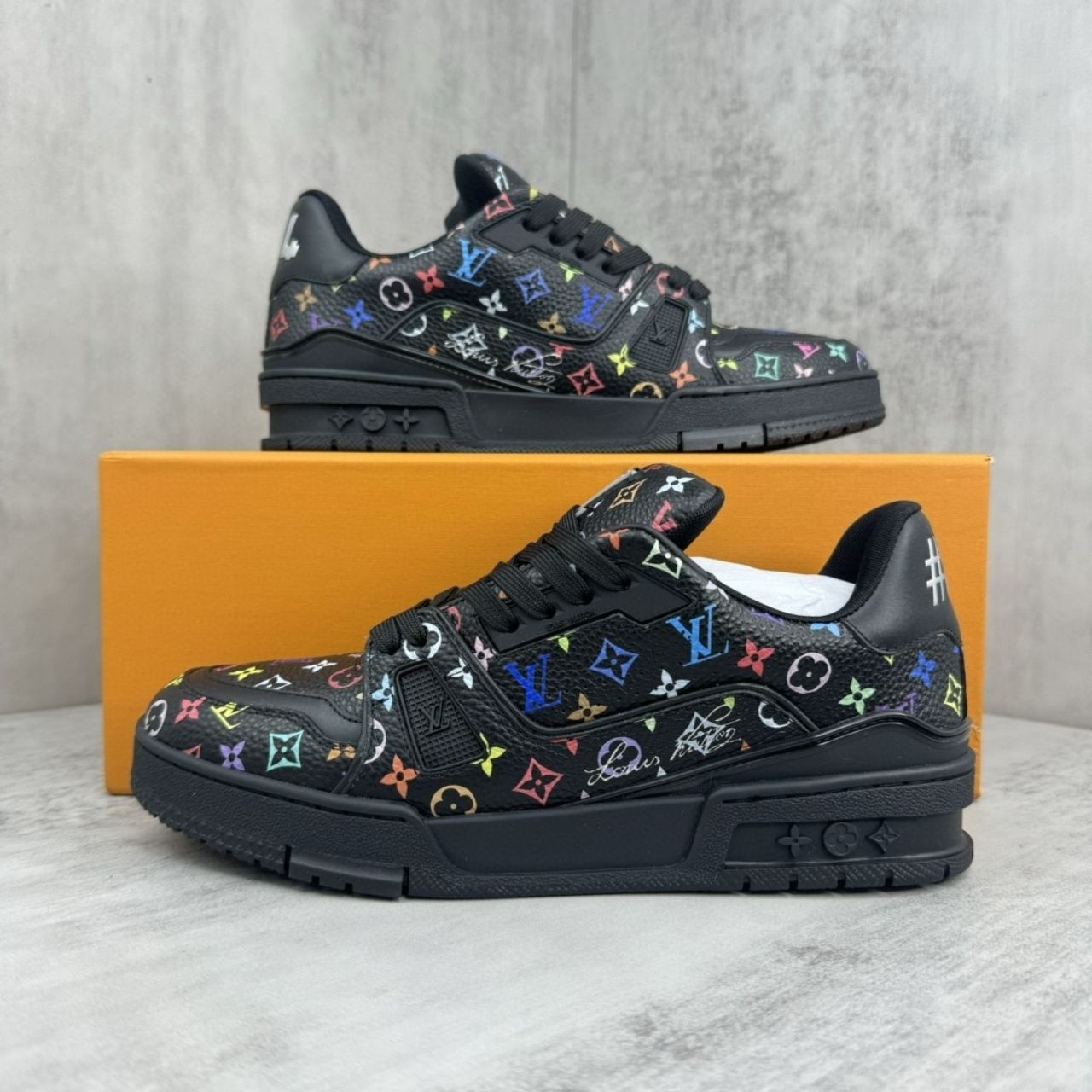 Louis Vuitton x Takashi Murakami LV Trainer Sneaker Noir 1AGZE2 - Image 3