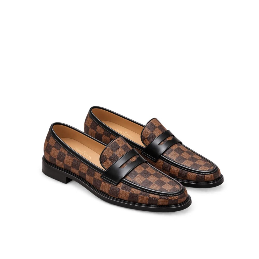 Louis Vuitton Damier Ebene Classic Loafers Brown