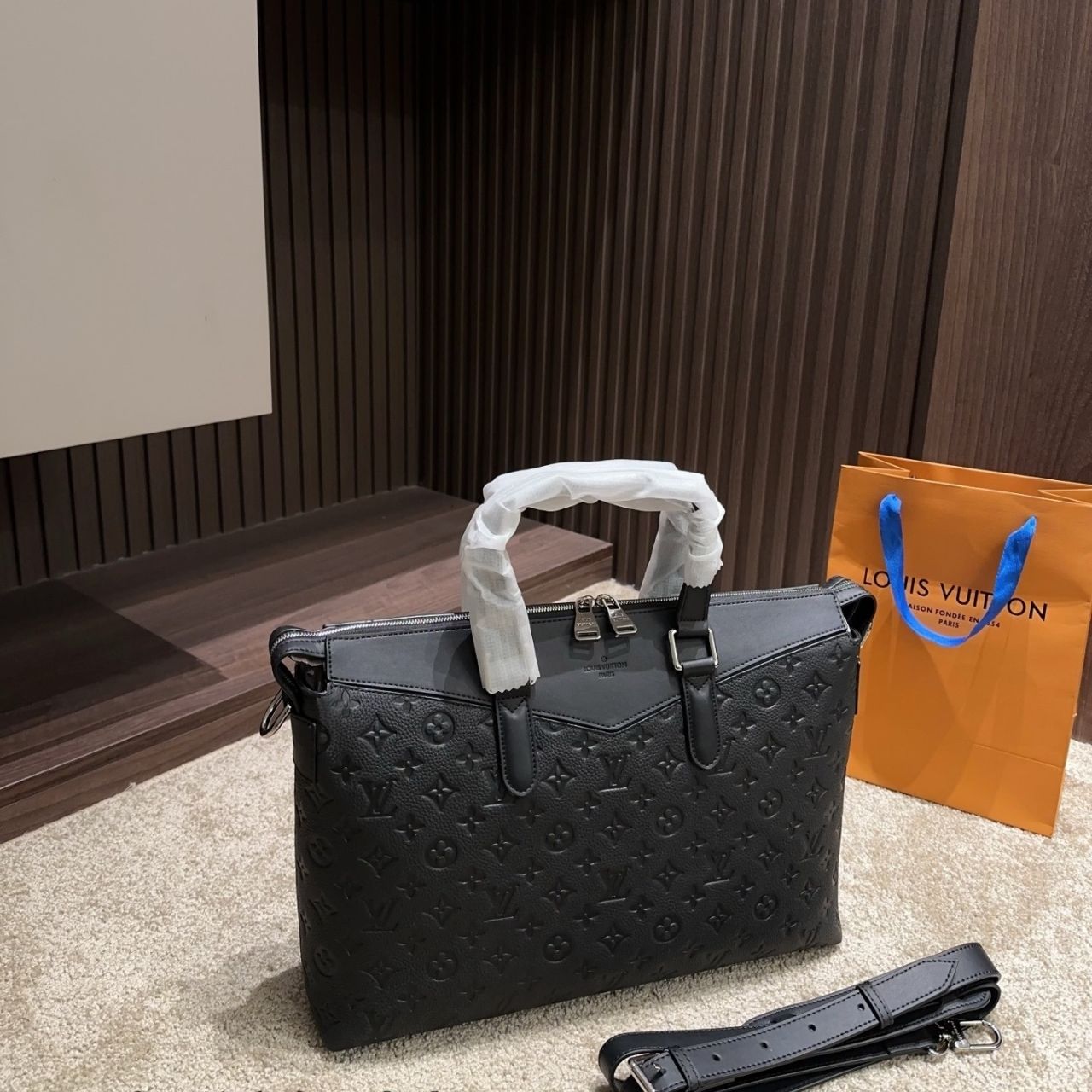 Louis Vuitton Briefcase Monogram Shadow Black 38cm - Image 2