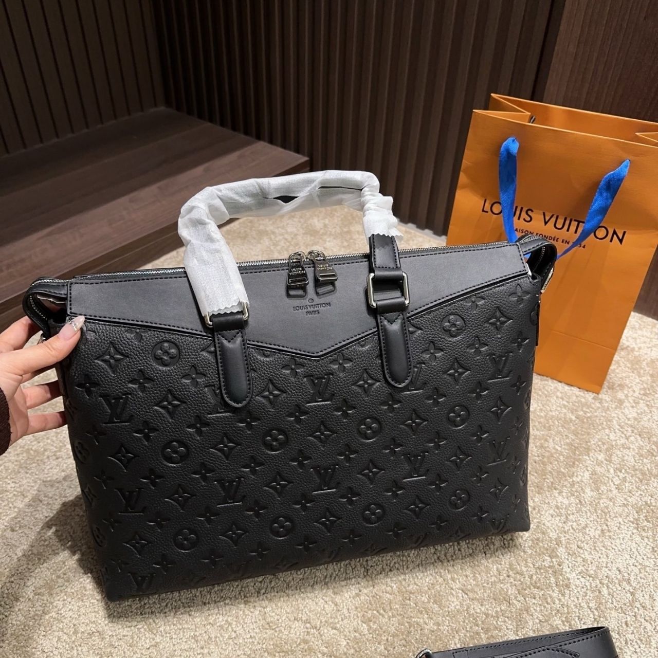 Louis Vuitton Briefcase Monogram Shadow Black 38cm - Image 3