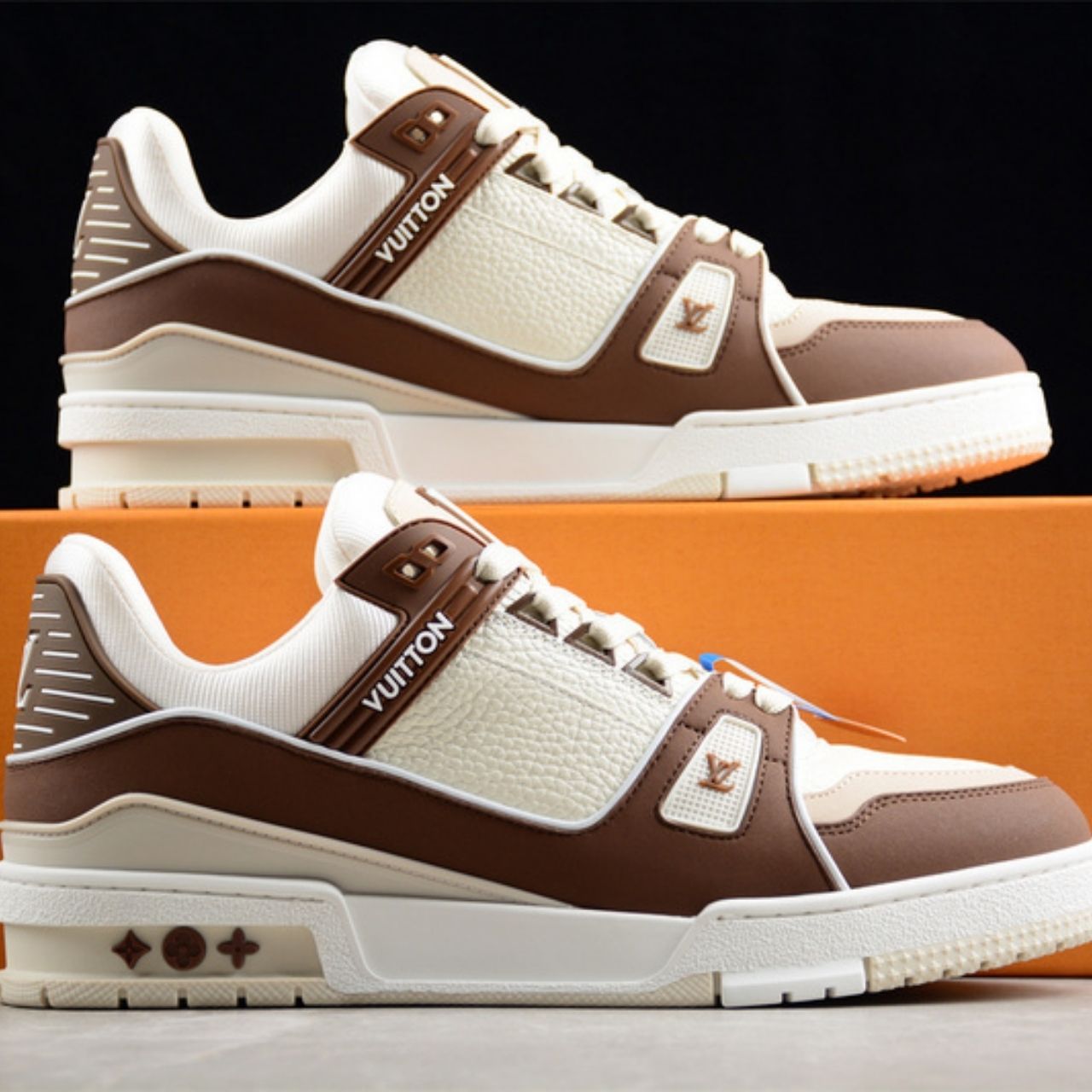 Louis Vuitton LV Trainer Sneaker Brown And White - Image 3