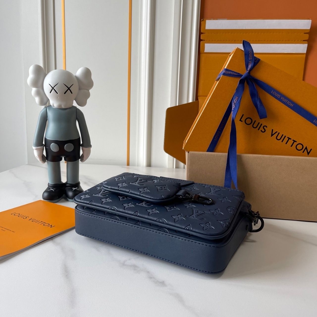 Louis Vuitton Trio Messenger Monogram Shadow Navy Blue 25cm M27925 - Image 6