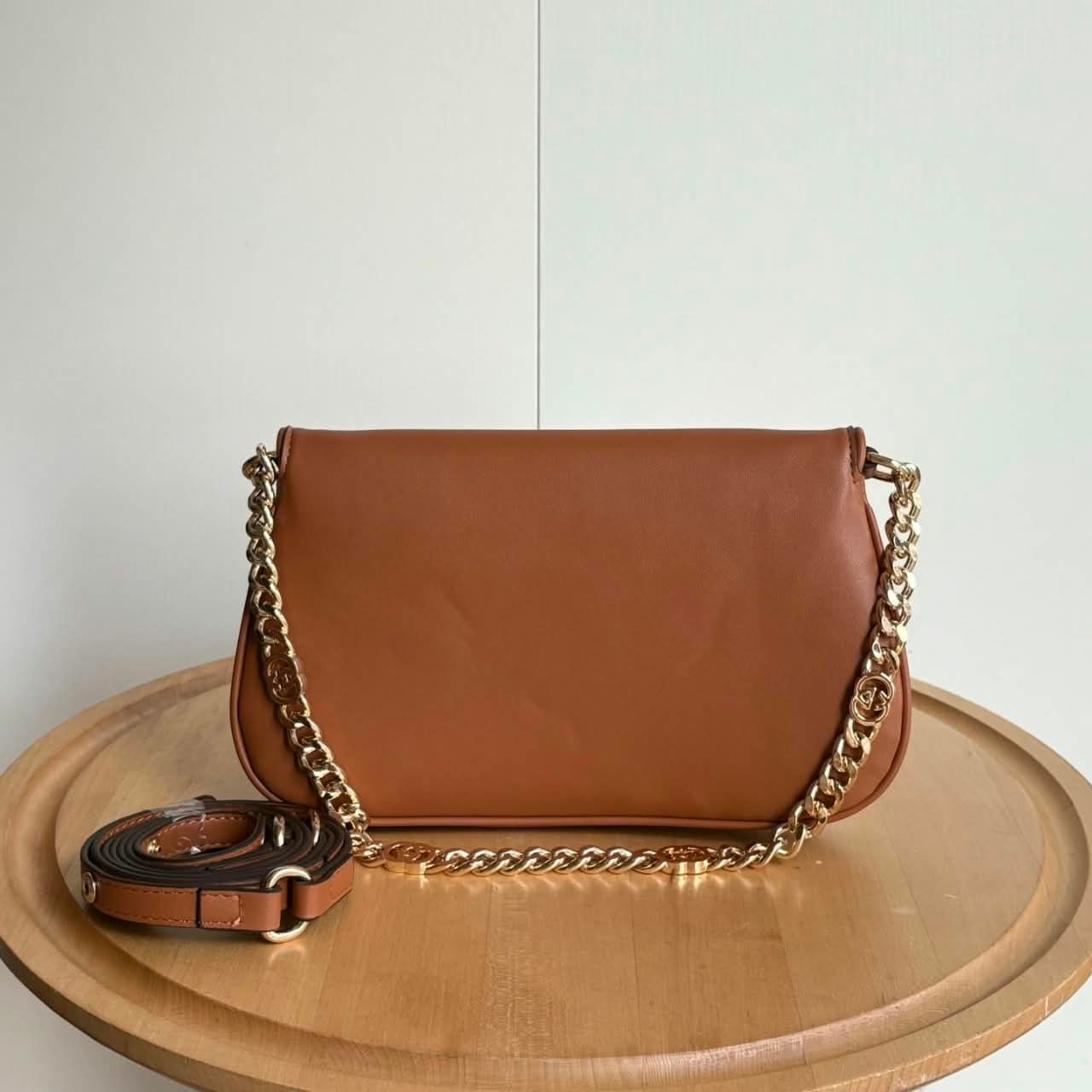 Gucci Blondie Chain Shoulder Flap Bag Blondie Cognac 28cm - Image 4