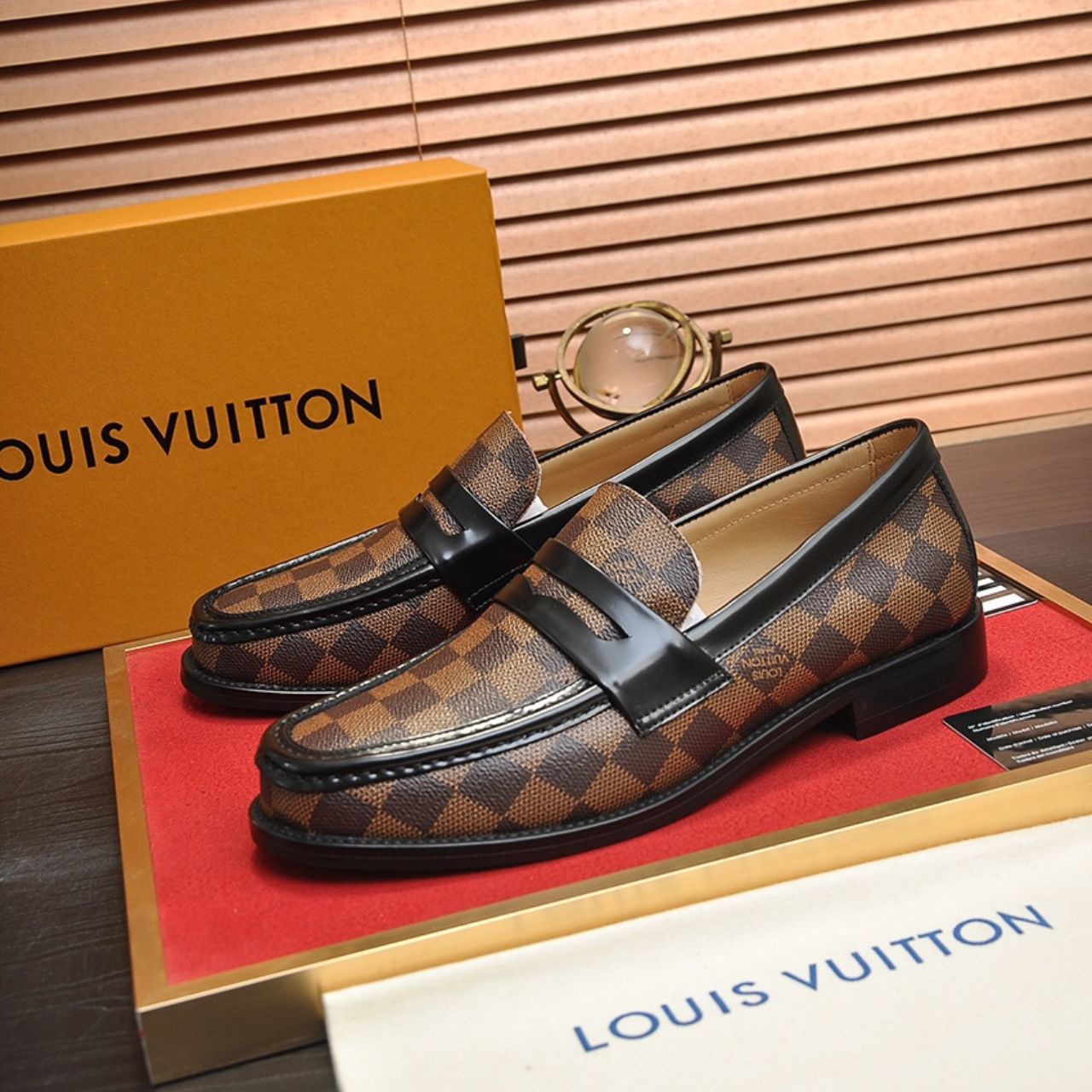 Louis Vuitton Damier Ebene Classic Loafers Brown - Image 3