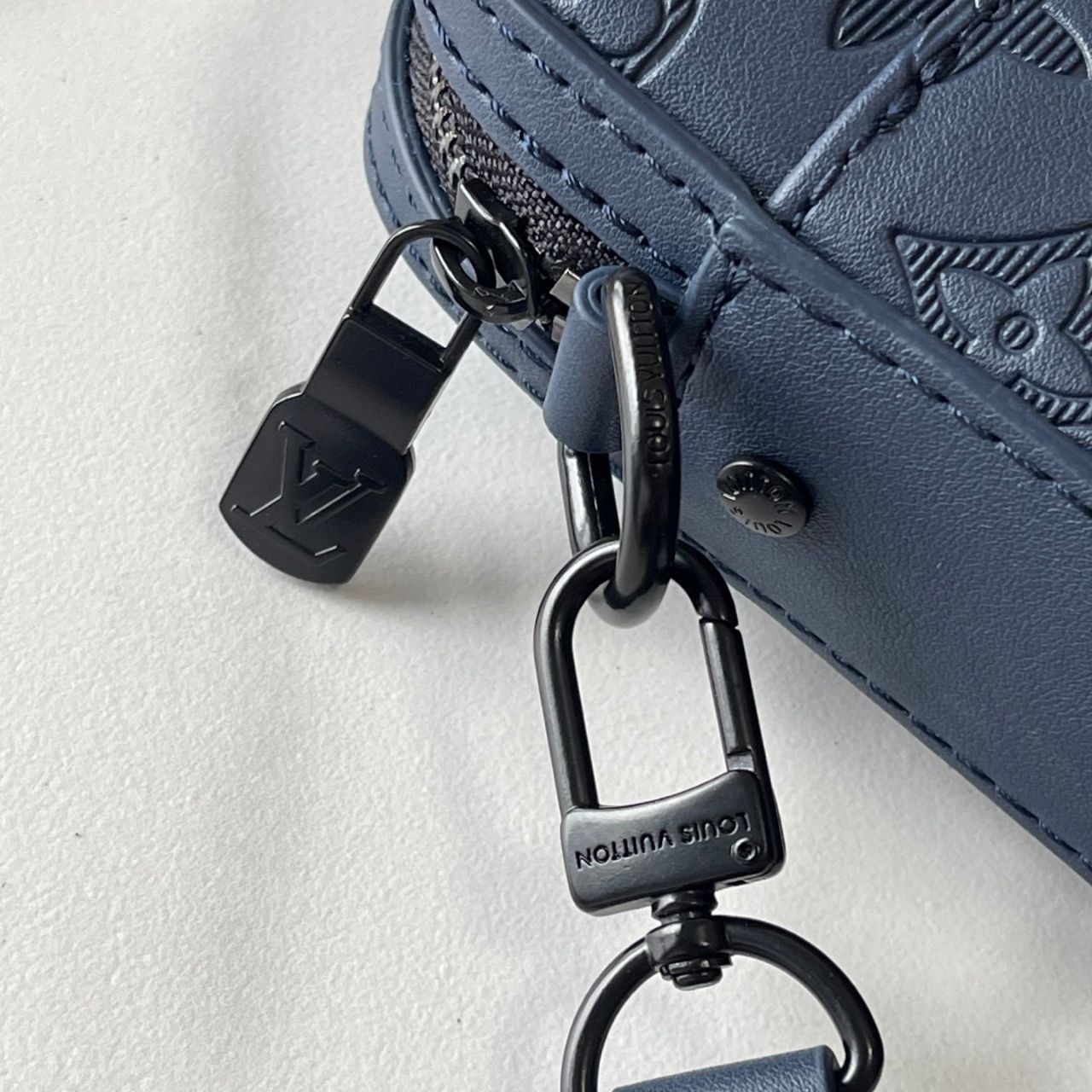 Louis Vuitton Trio Messenger Monogram Shadow Navy Blue 25cm M27925 - Image 7