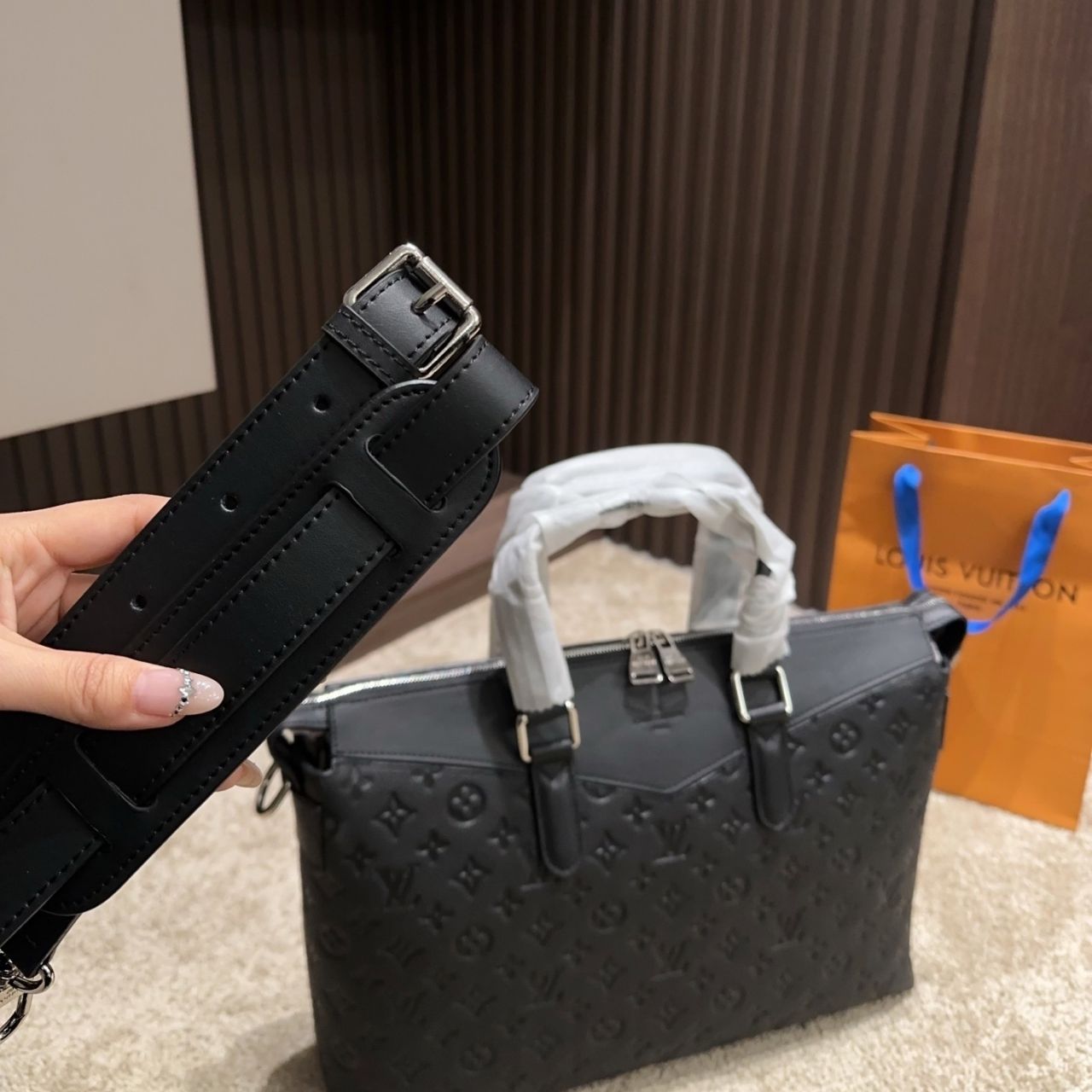 Louis Vuitton Briefcase Monogram Shadow Black 38cm - Image 8