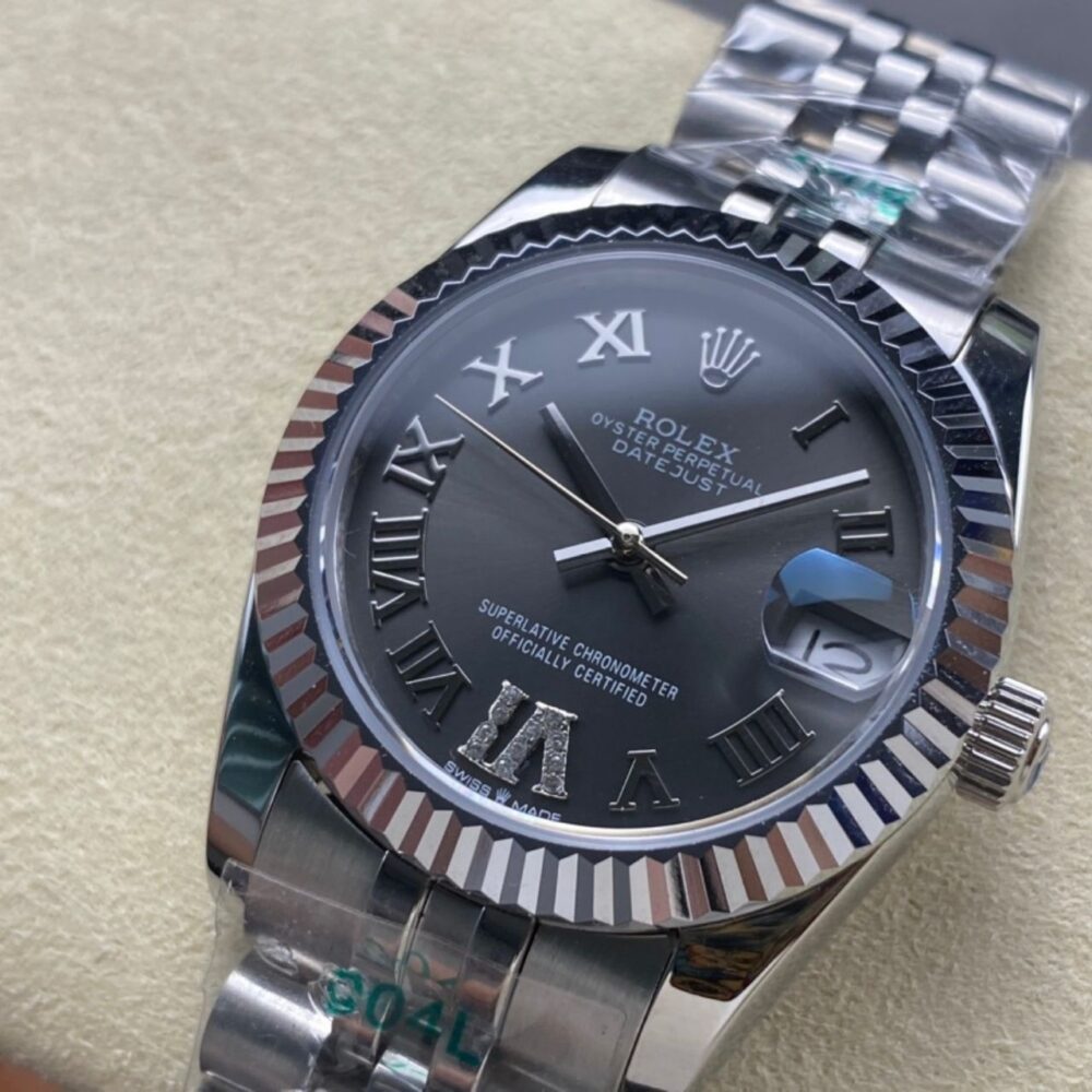 Alternative view of Rolex Datejust 31 Dark Grey Diamond Dial 31mm