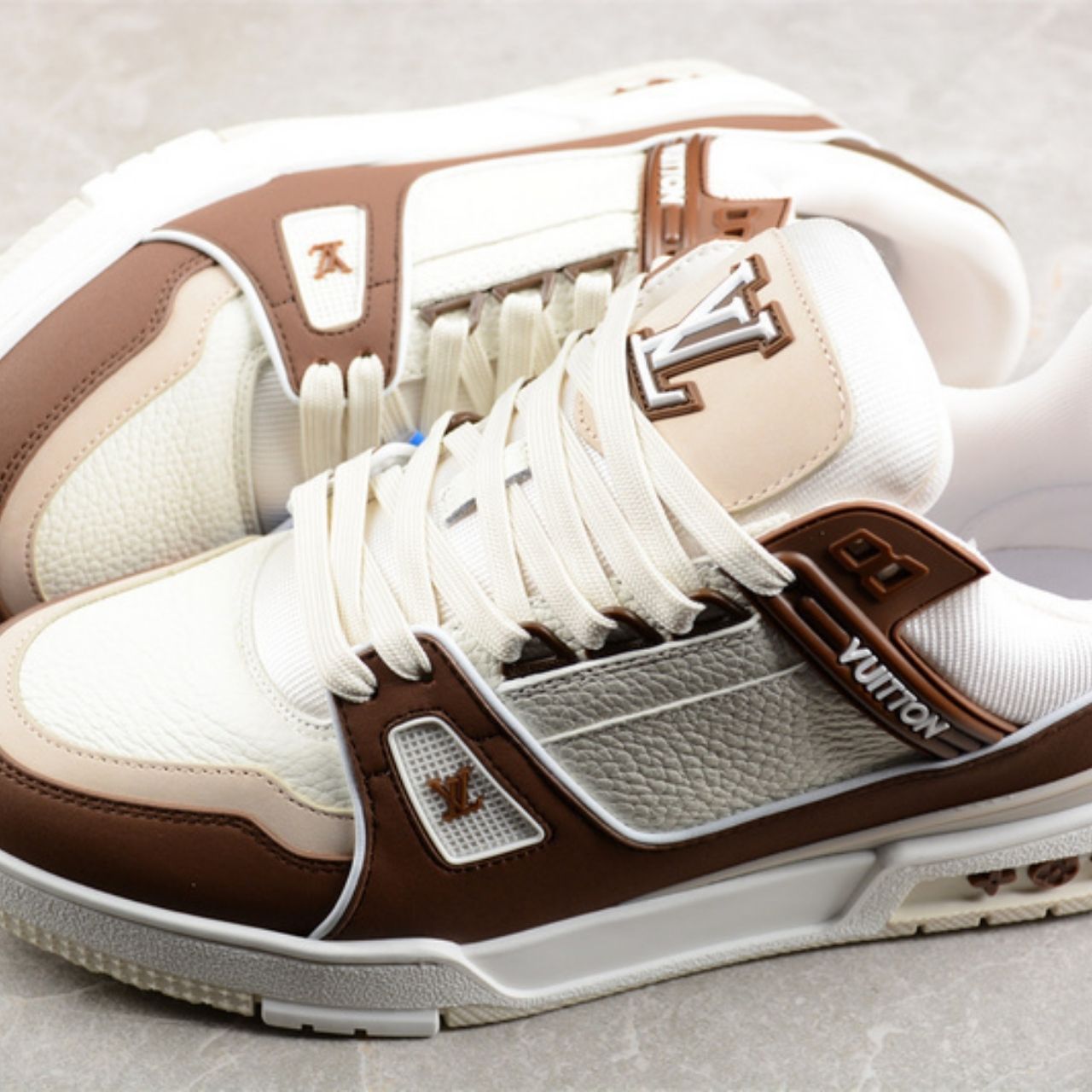 Louis Vuitton LV Trainer Sneaker Brown And White - Image 9