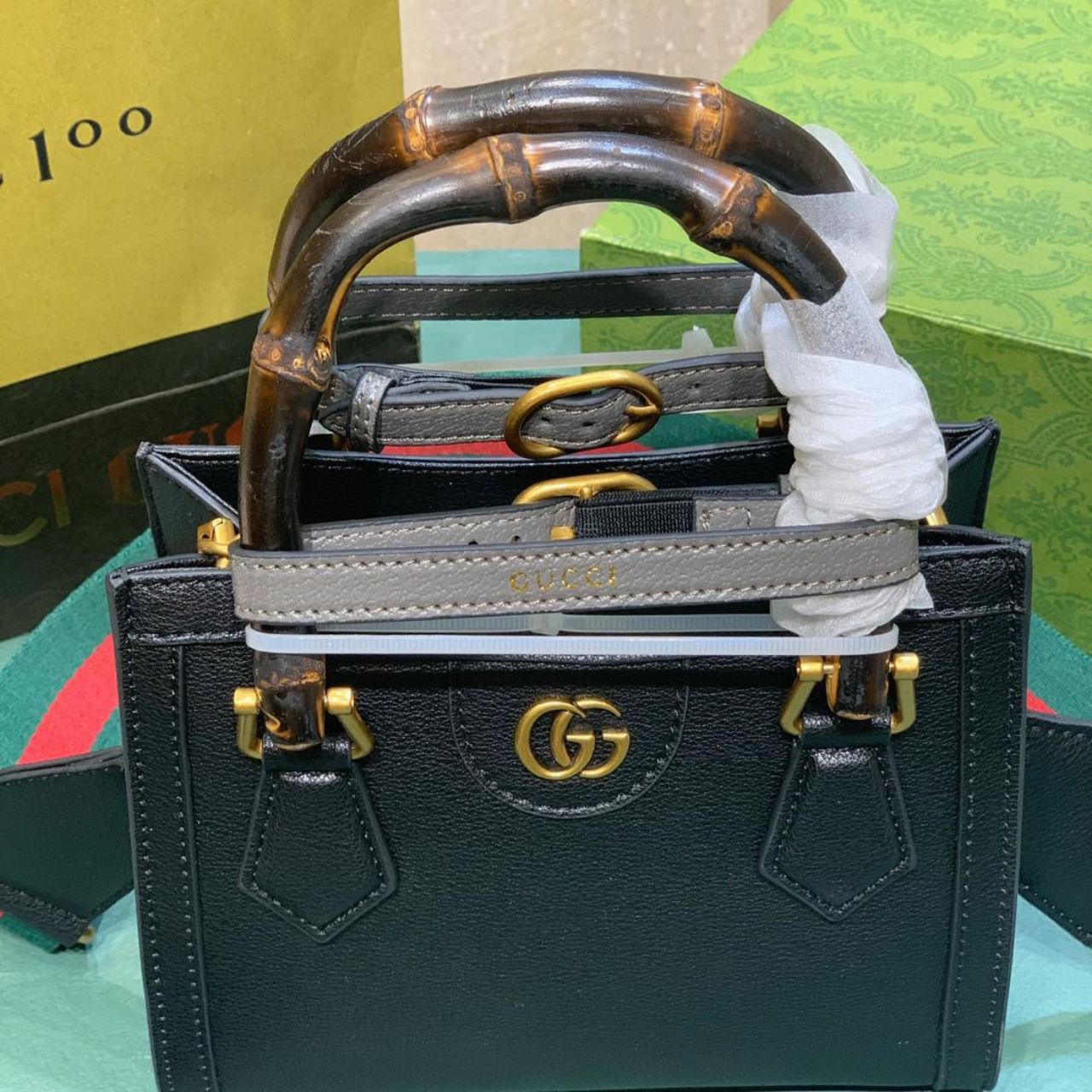 Gucci Diana Small Tote Bag Black 20cm 702732 U3ZDT 1073 - Image 3