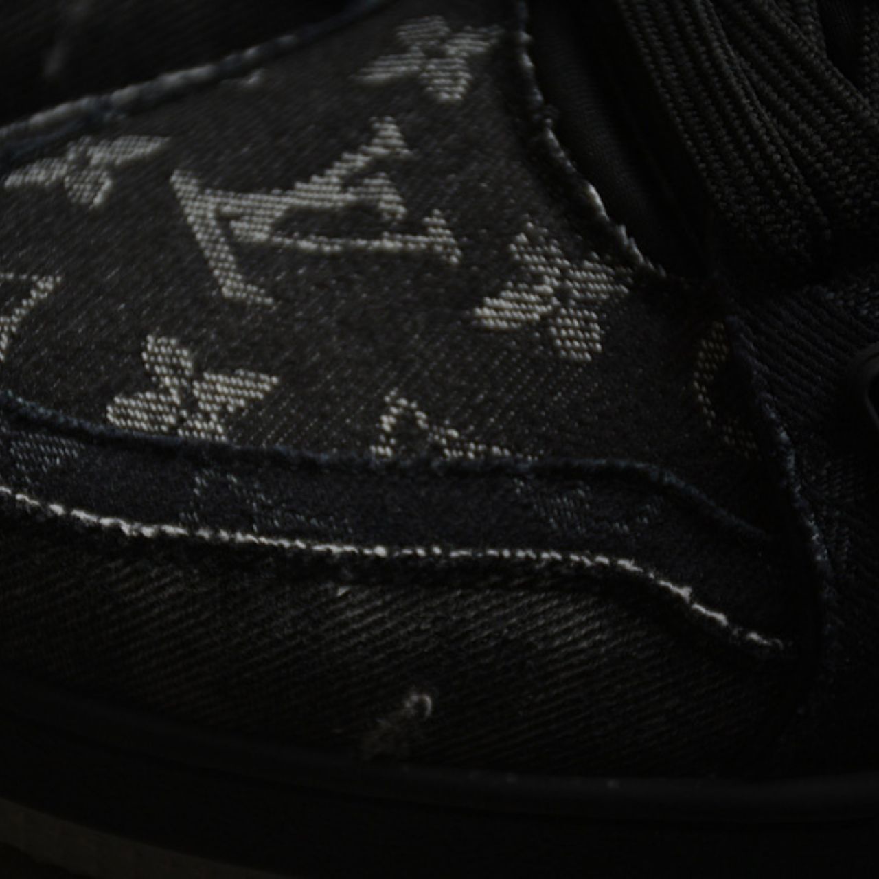 Louis Vuitton LV Trainer Monogram Denim Black Gray Sneakers - Image 10